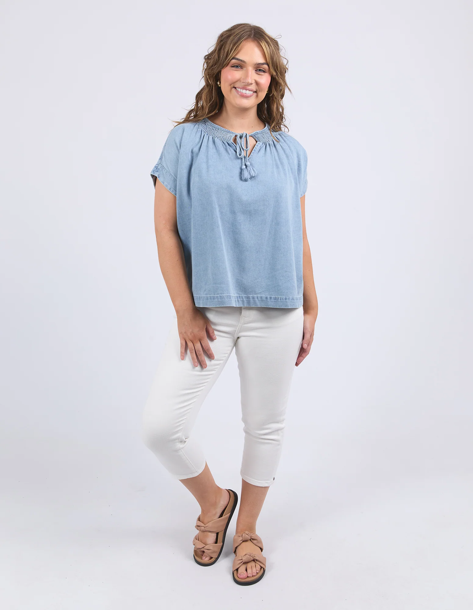 Ruth Denim Top Ligh Blue Wash