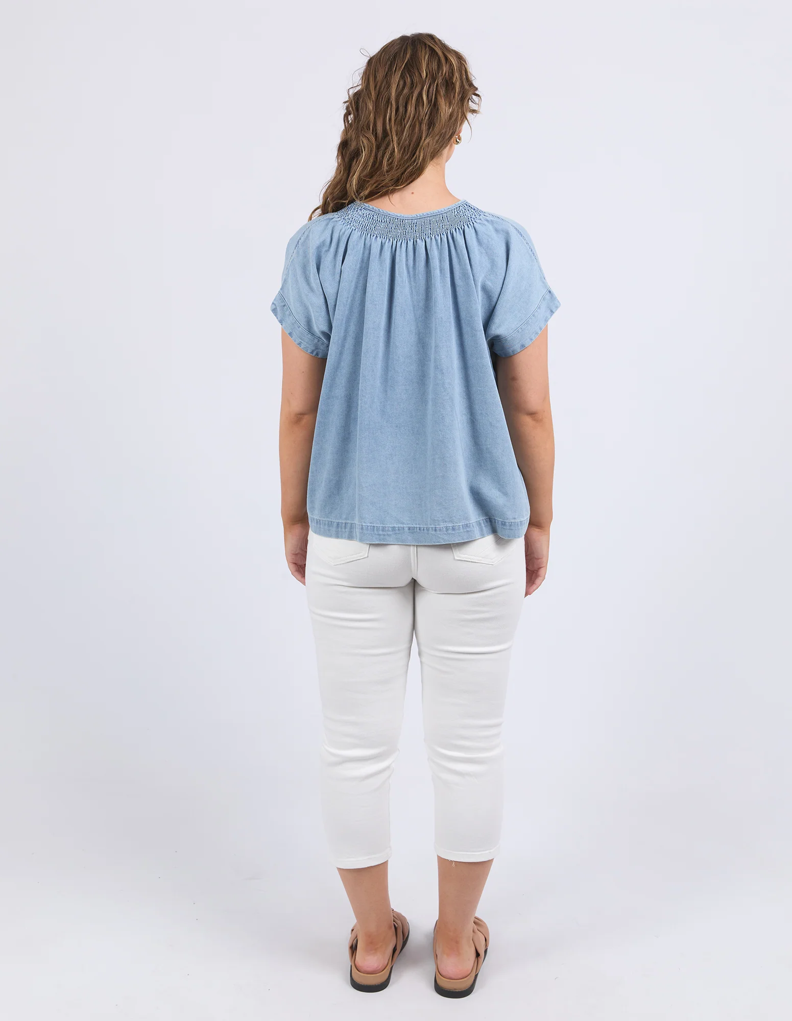 Ruth Denim Top Ligh Blue Wash - Image 3
