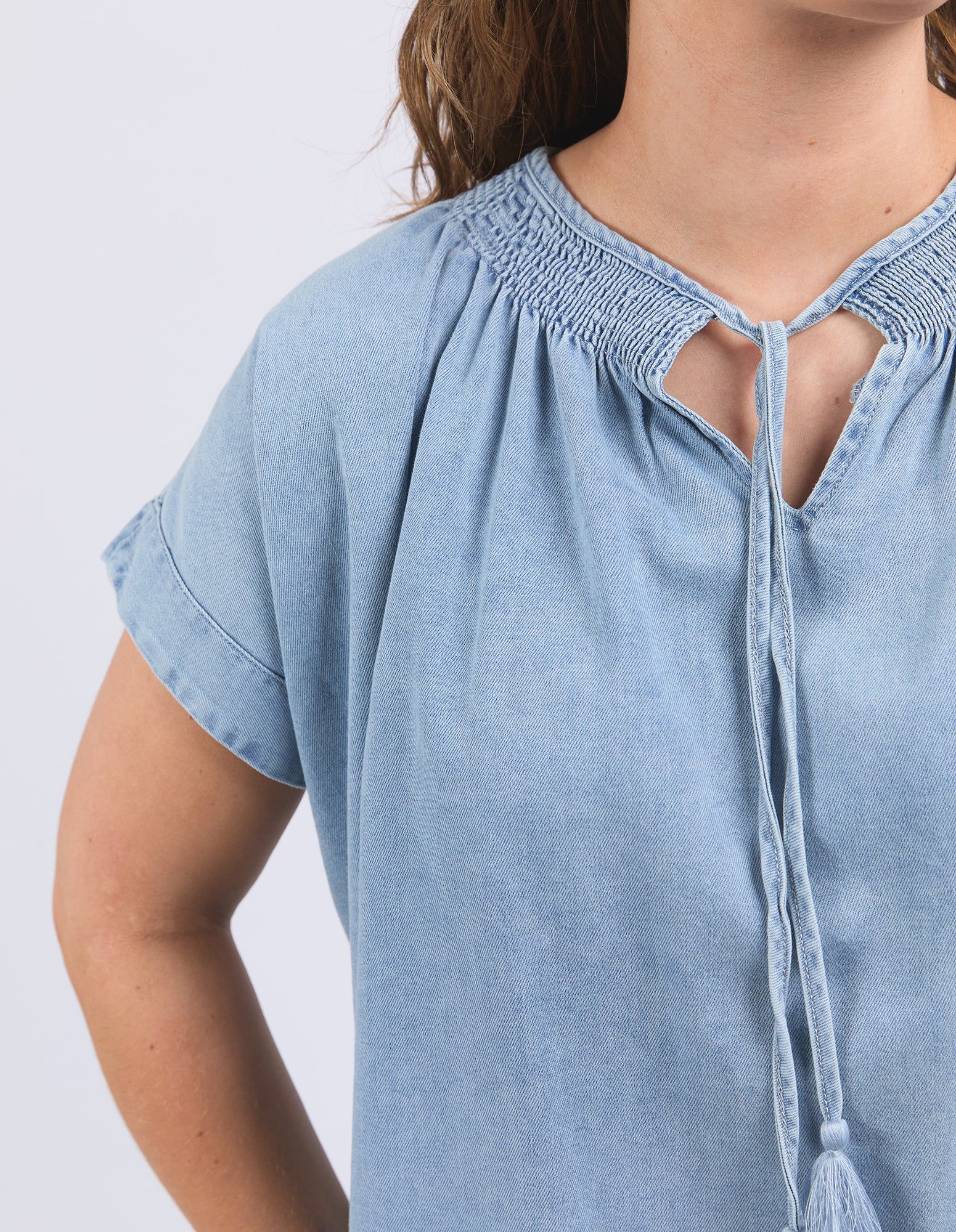 Ruth Denim Top Ligh Blue Wash - Image 4