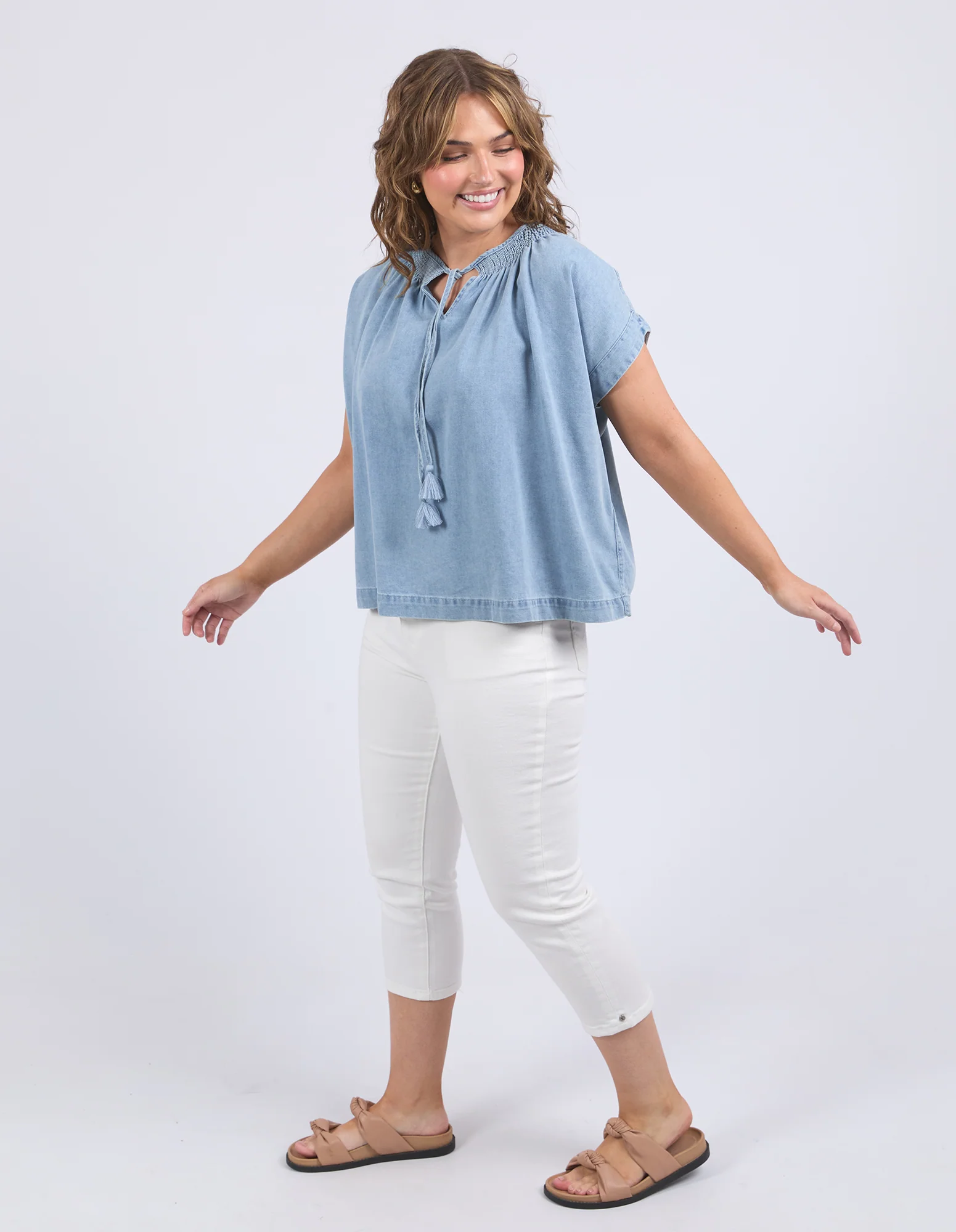 Ruth Denim Top Ligh Blue Wash - Image 6