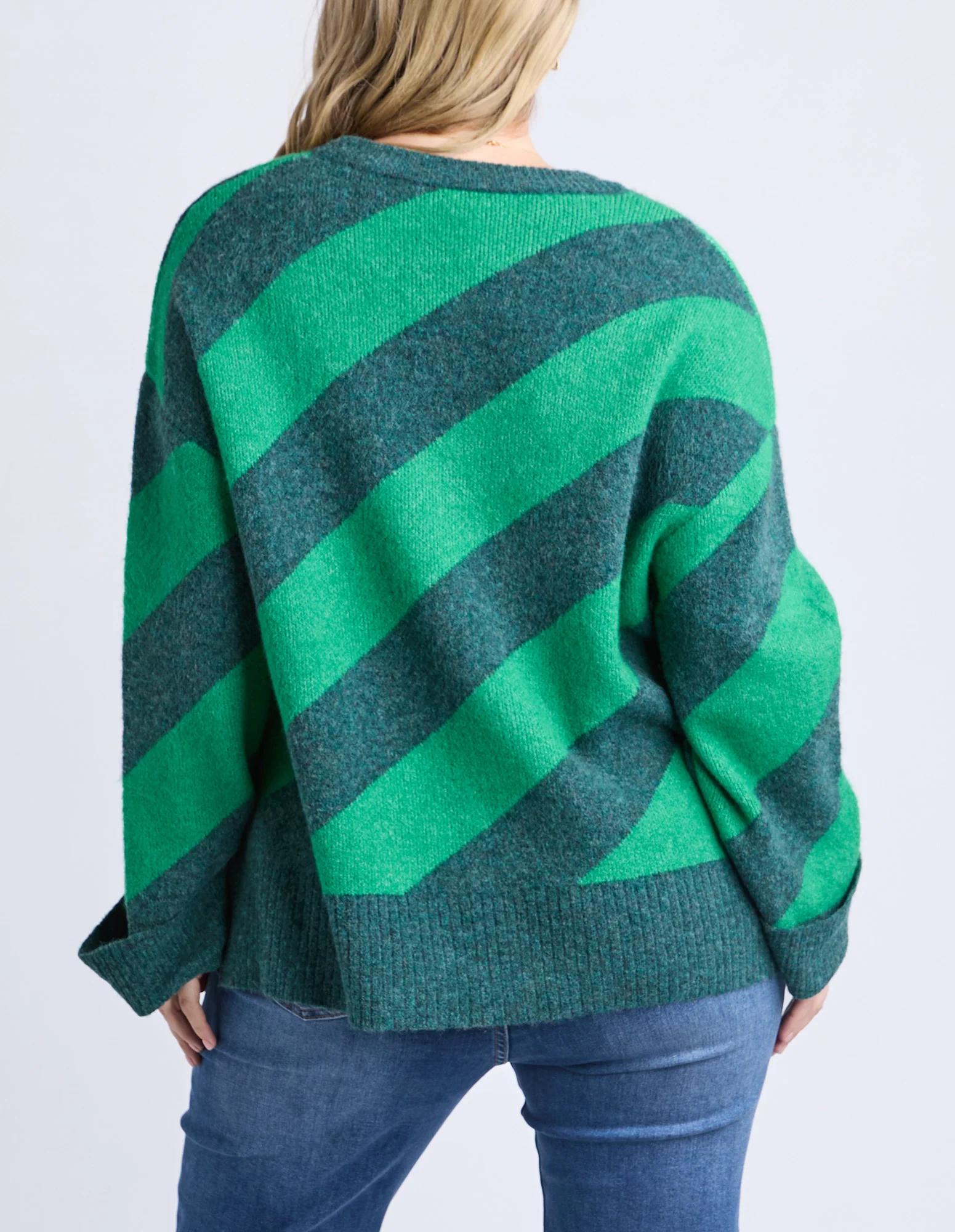 Sage Diagonal Knit Turquoise/Teal Stripe - Image 7