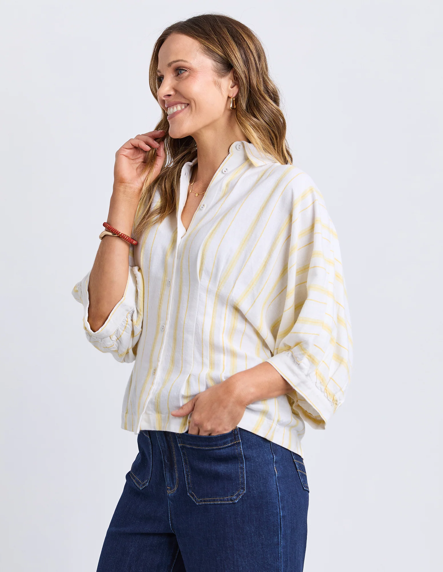 Sandy Shirt Banana Marshmallow Stripe - Image 4