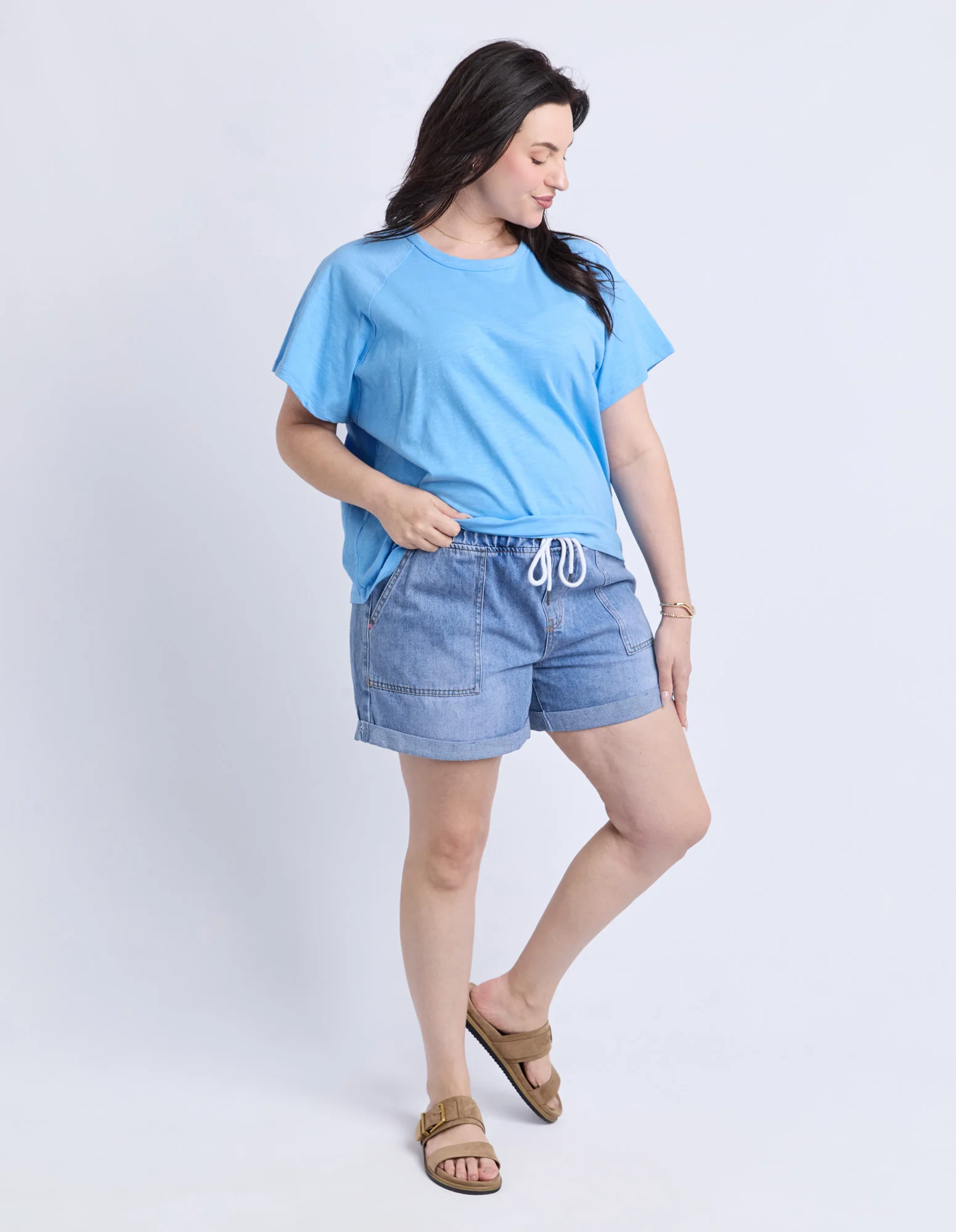 Shelby Short Sleeve Tee Azure Blue - Image 12