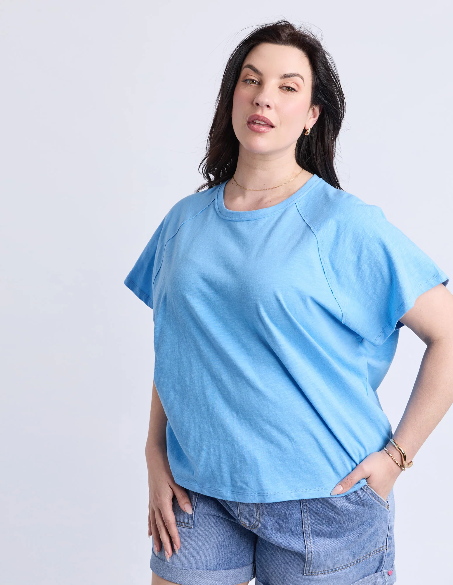 Shelby Short Sleeve Tee Azure Blue - Image 6