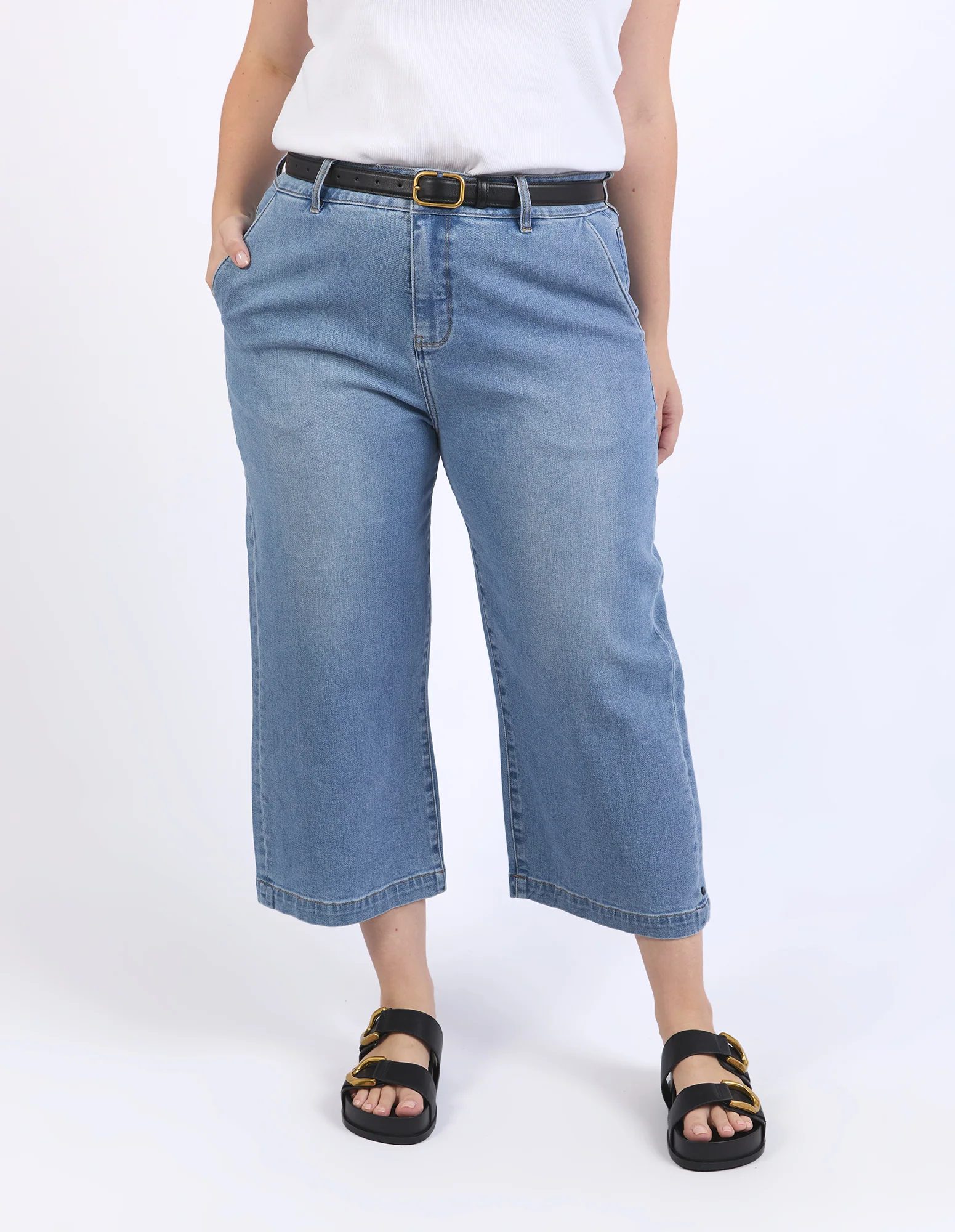 Sidney Cropped Wide Leg Jean Light Blue Wash - Image 7