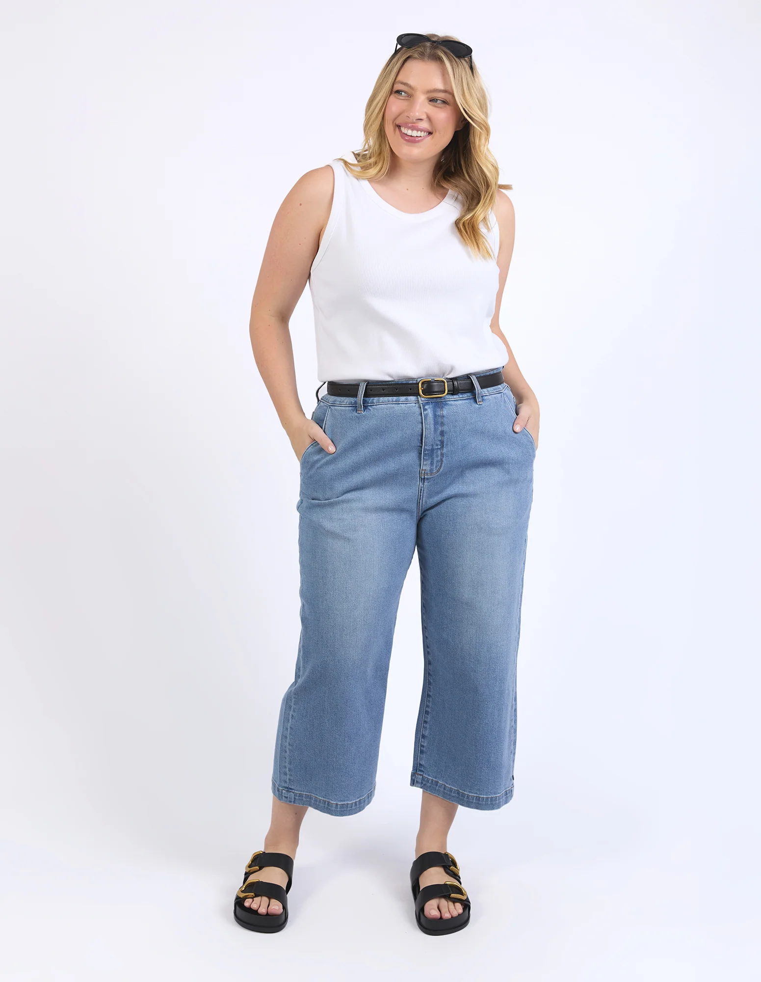 Sidney Cropped Wide Leg Jean Light Blue Wash - Image 8