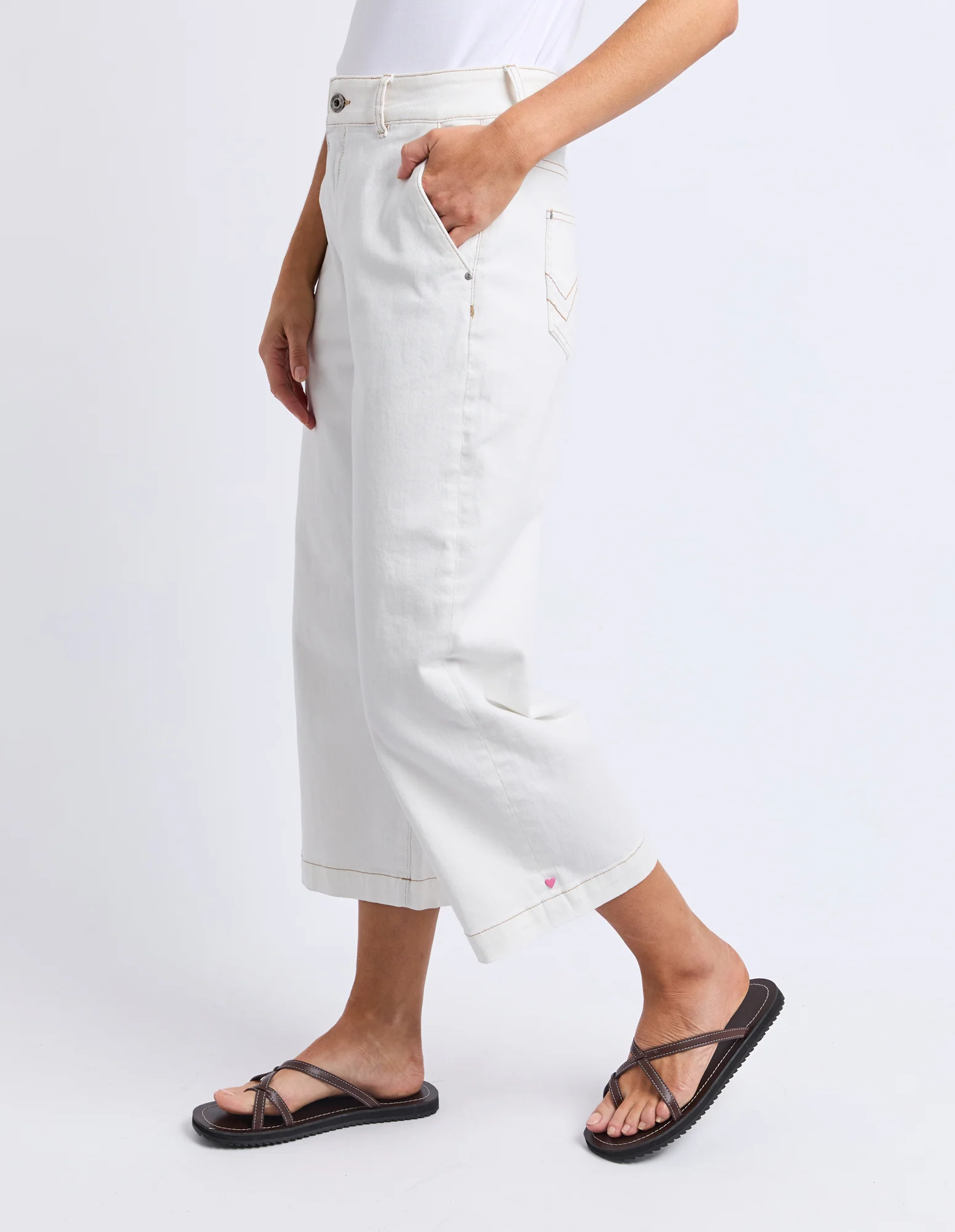 Sidney Cropped Wide Leg Jean Vintage White - Image 10