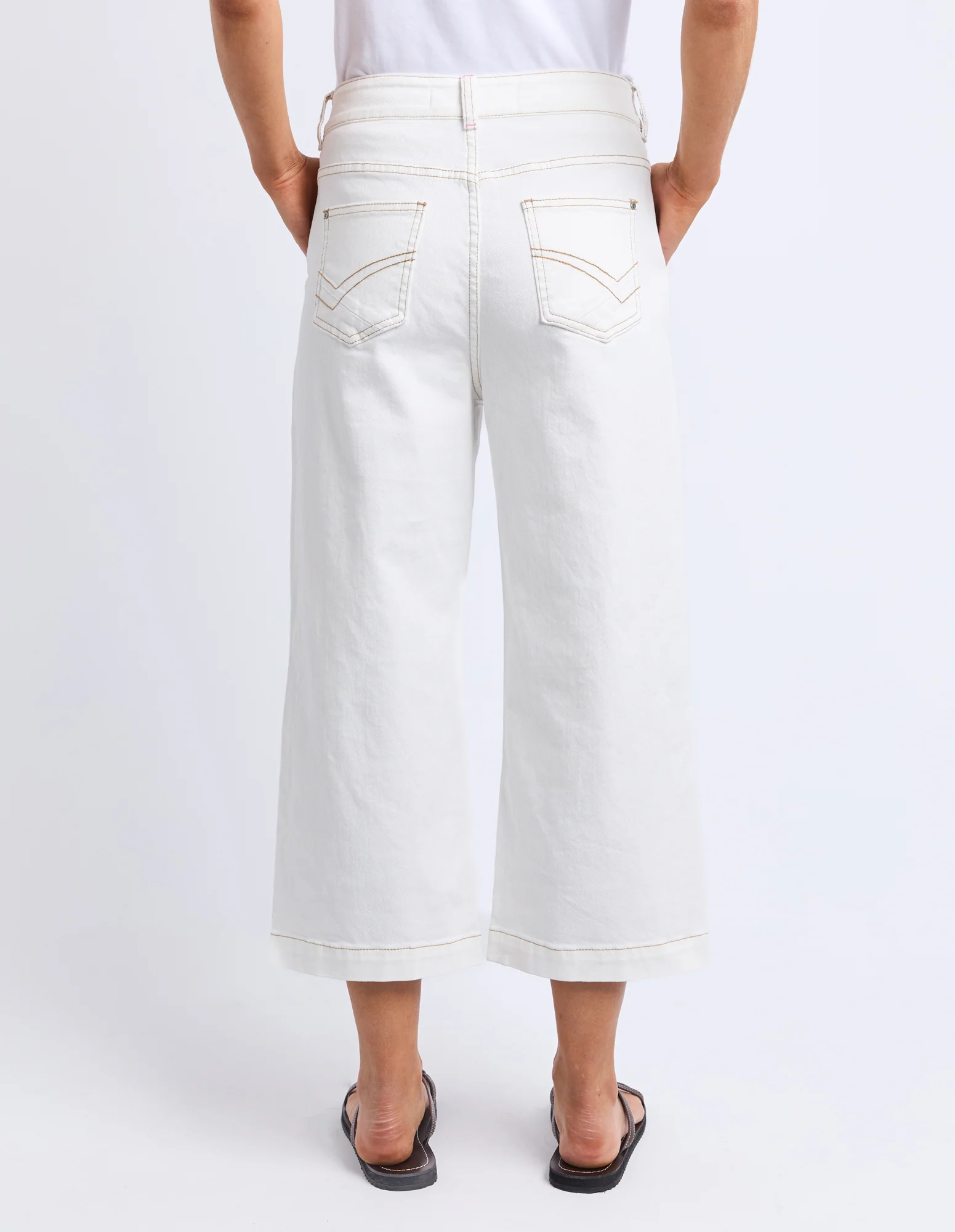 Sidney Cropped Wide Leg Jean Vintage White - Image 11