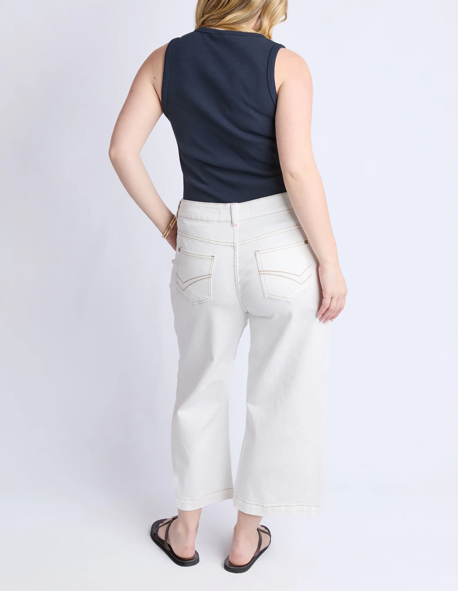 Sidney Cropped Wide Leg Jean Vintage White - Image 4