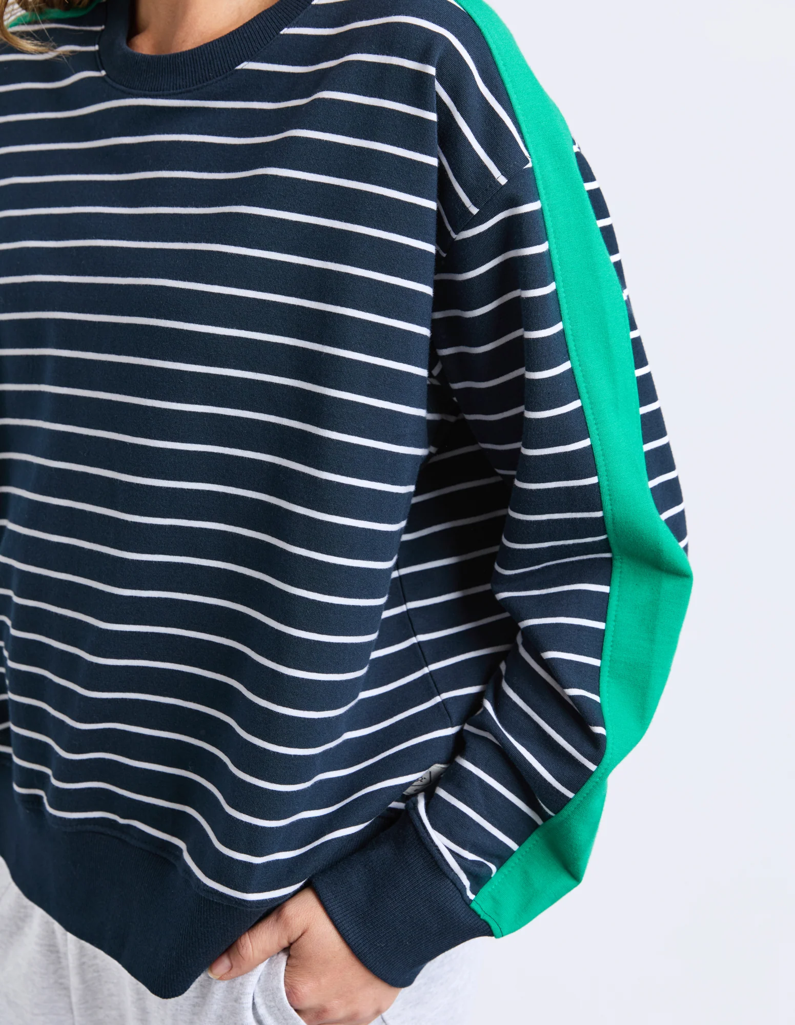 Sloane Crew Stripe Navy/White/Turquoise - Image 5