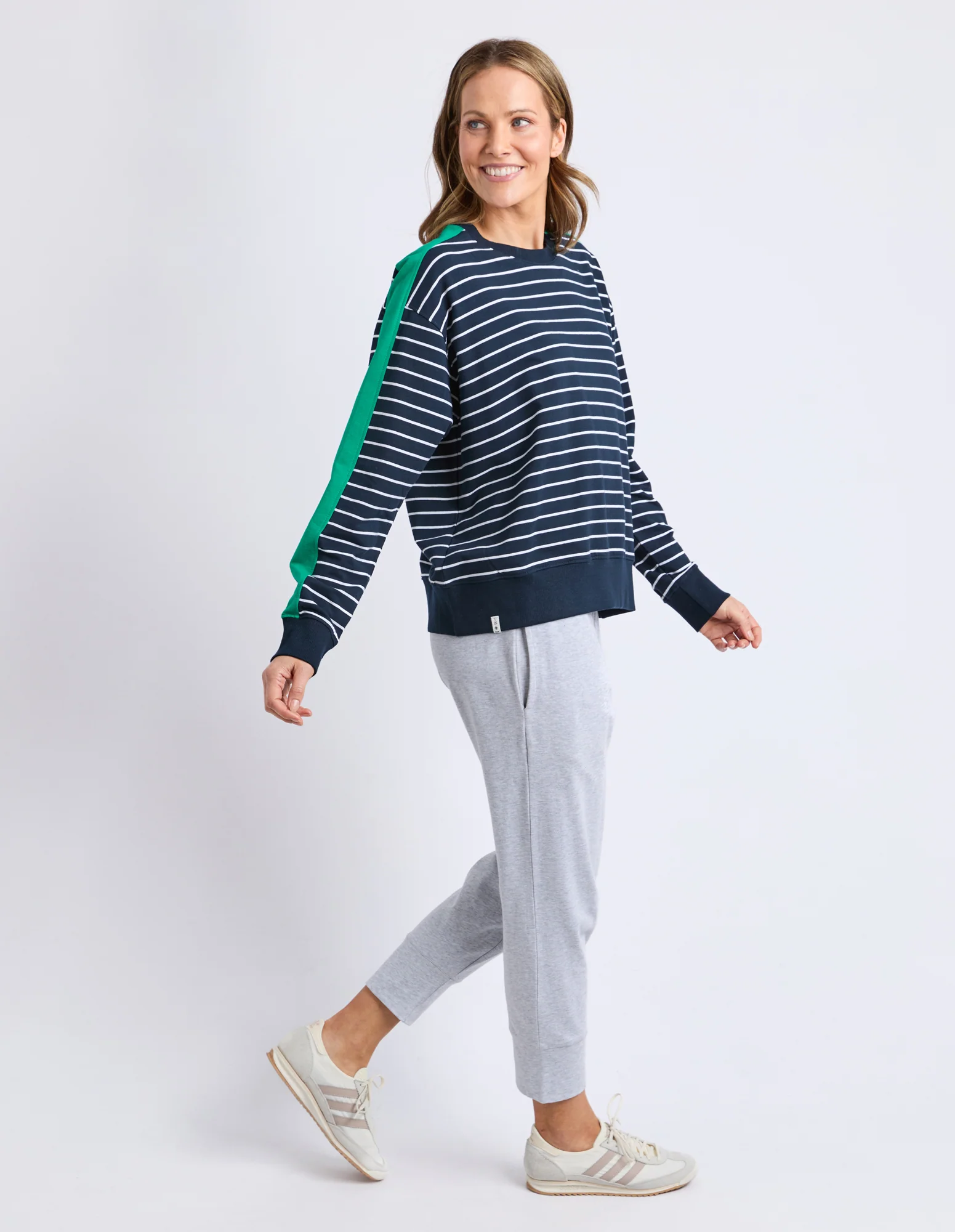 Sloane Crew Stripe Navy/White/Turquoise - Image 6