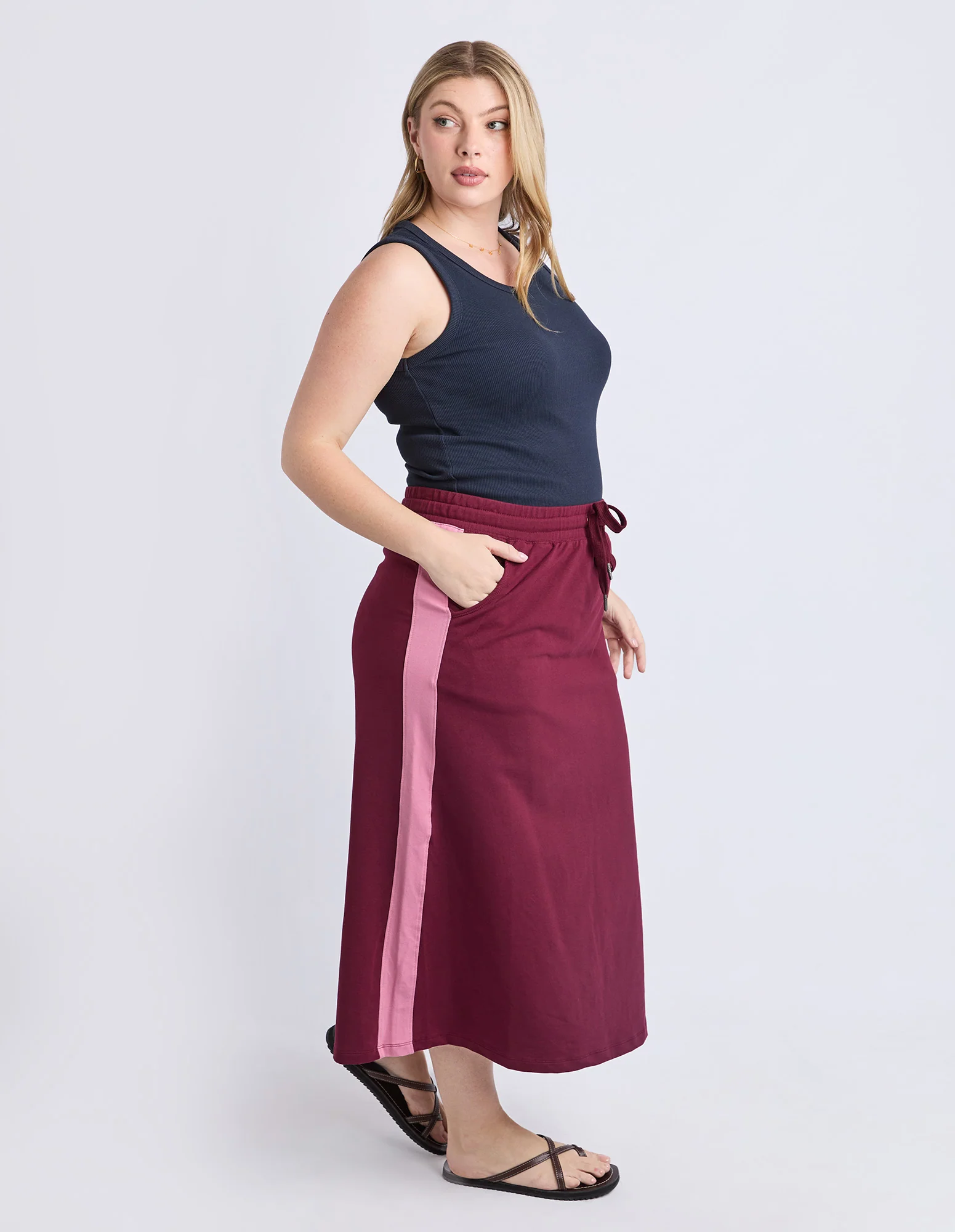 Sloane Fleece Skirt Plum/Quartz - Image 7