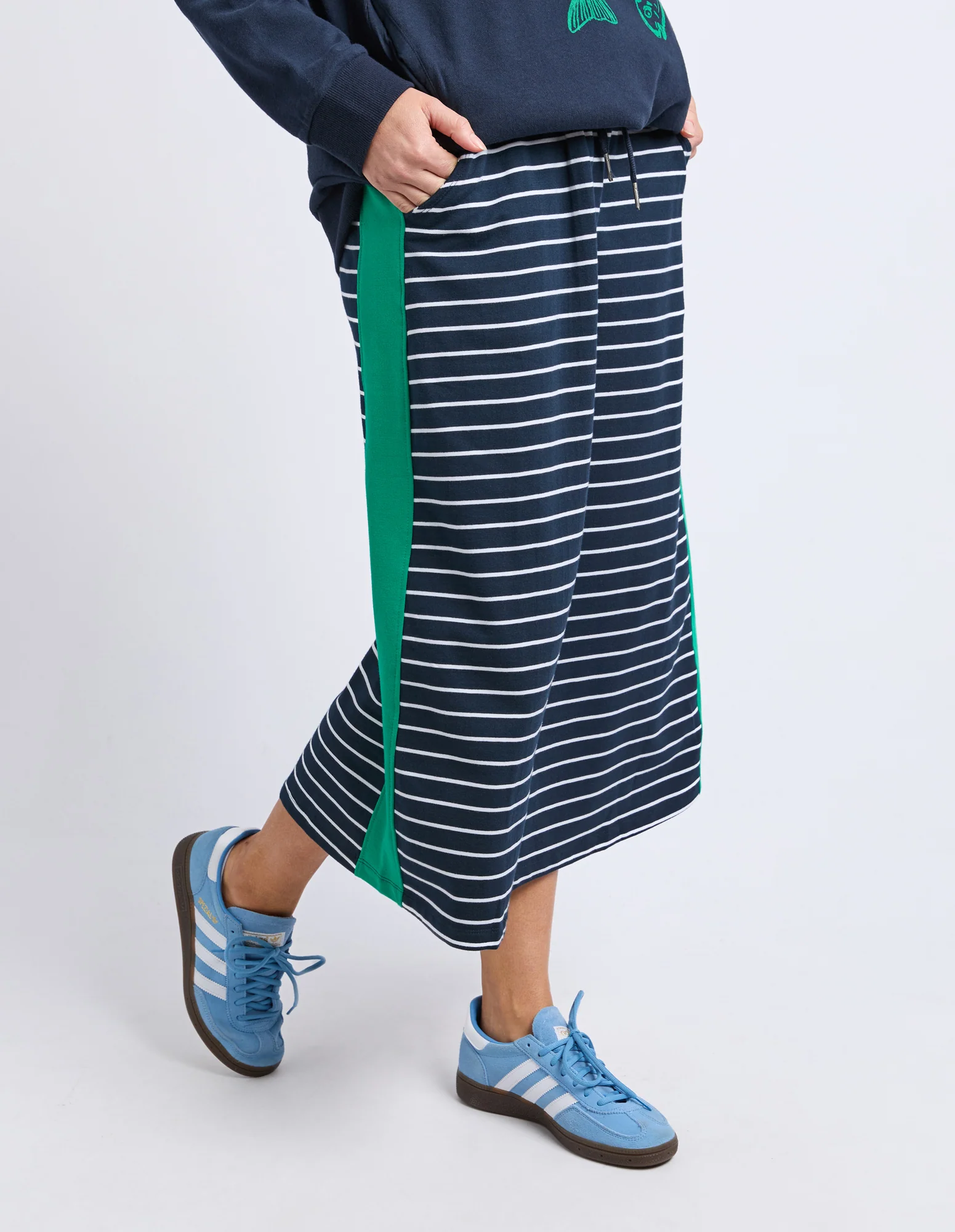 Sloane Skirt Stripe Navy/Whiter/Turquoise - Image 4