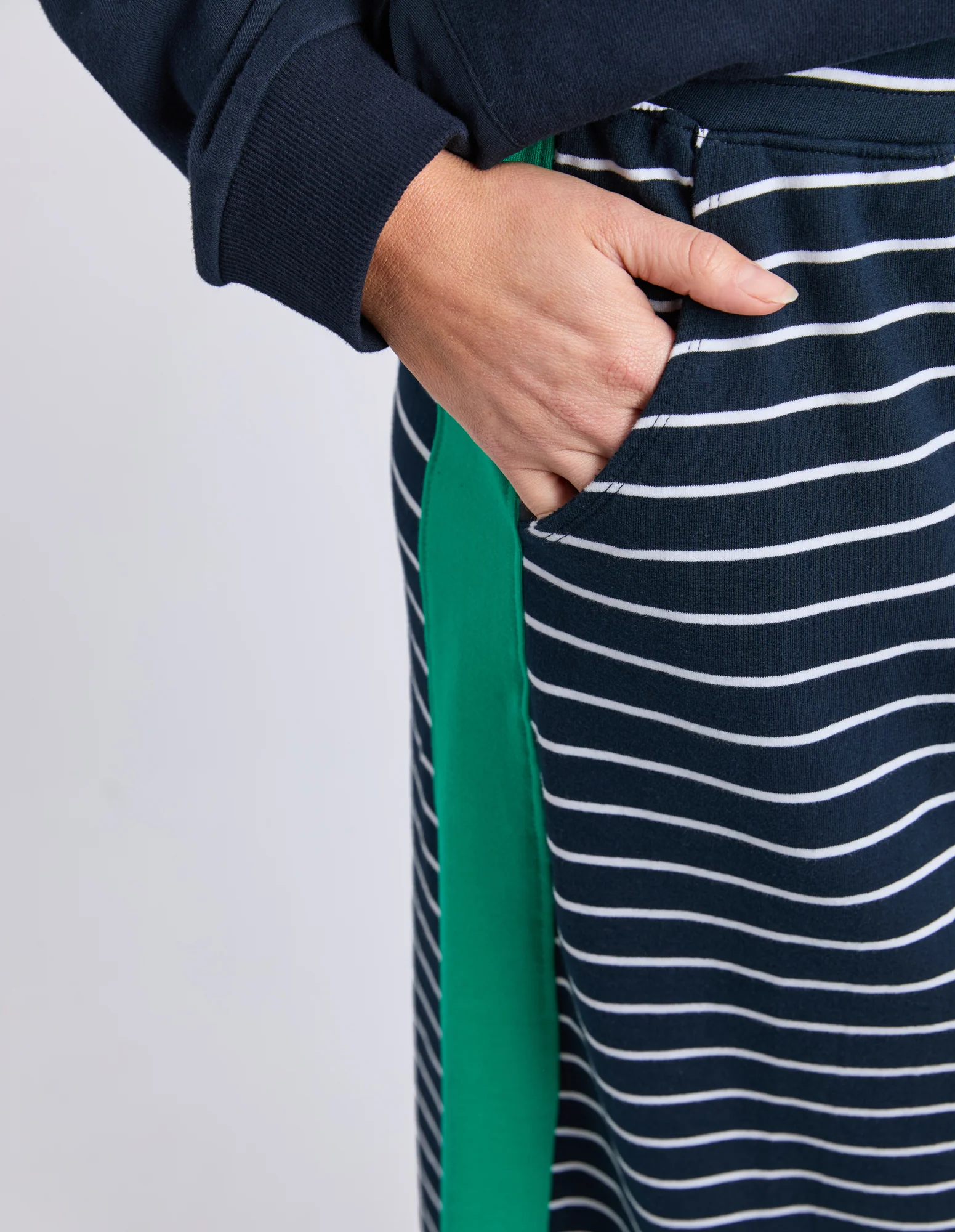 Sloane Skirt Stripe Navy/Whiter/Turquoise - Image 5