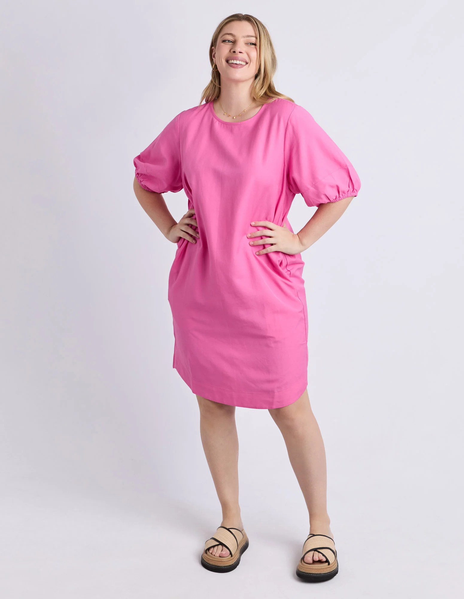 Sophia Dress Hot Pink - Image 3