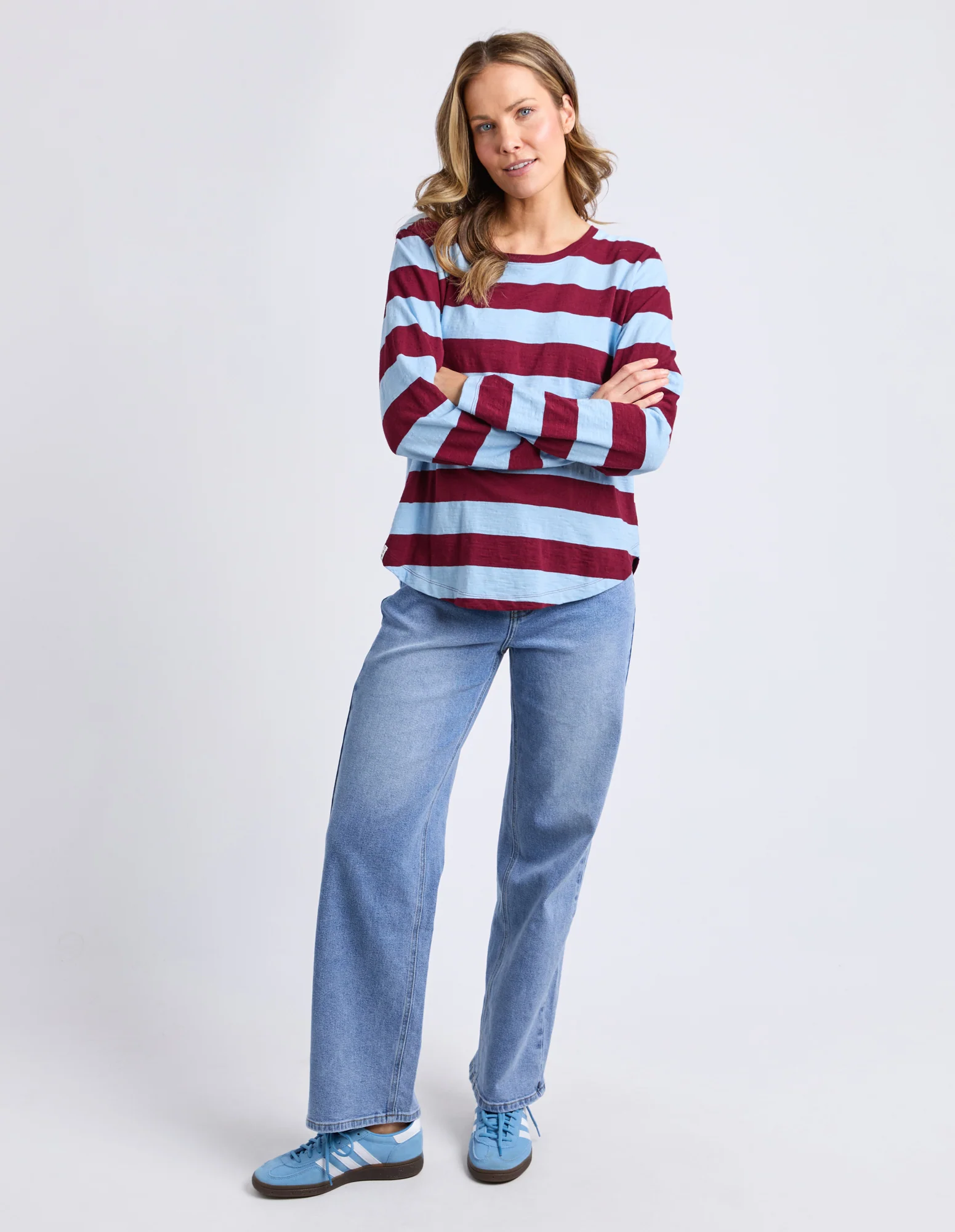 Spritz Stripe Long Sleeve Tee Plum Stripe - Image 2