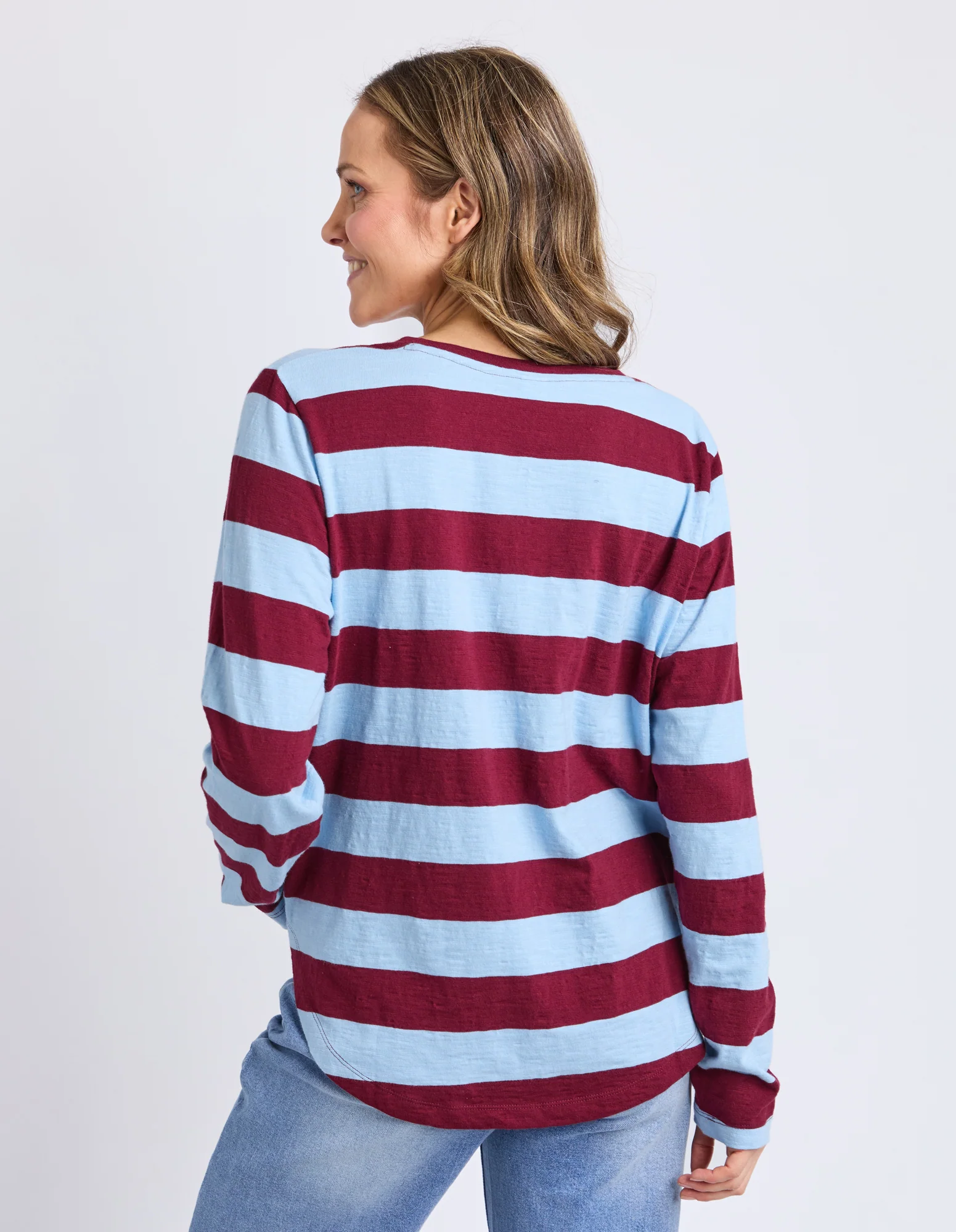 Spritz Stripe Long Sleeve Tee Plum Stripe - Image 3