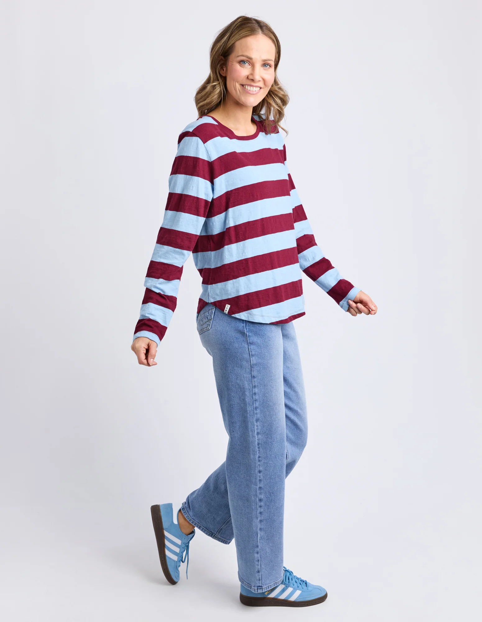 Spritz Stripe Long Sleeve Tee Plum Stripe - Image 6