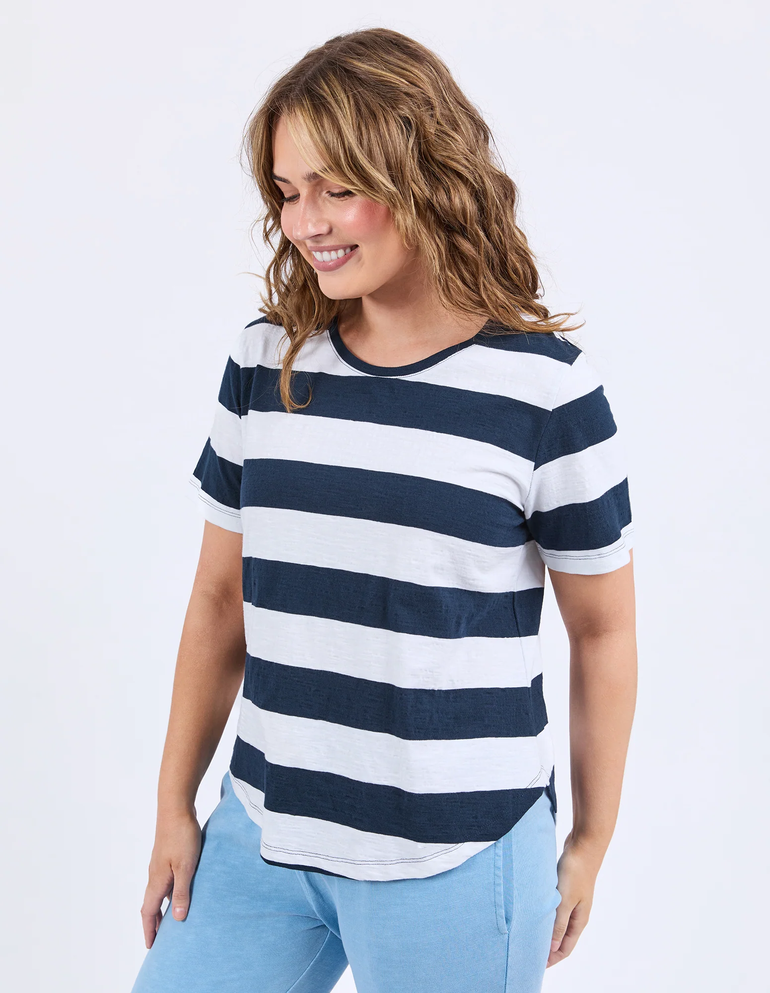 Spritz Short Sleeve Tee Navy & White Stripe - Image 10