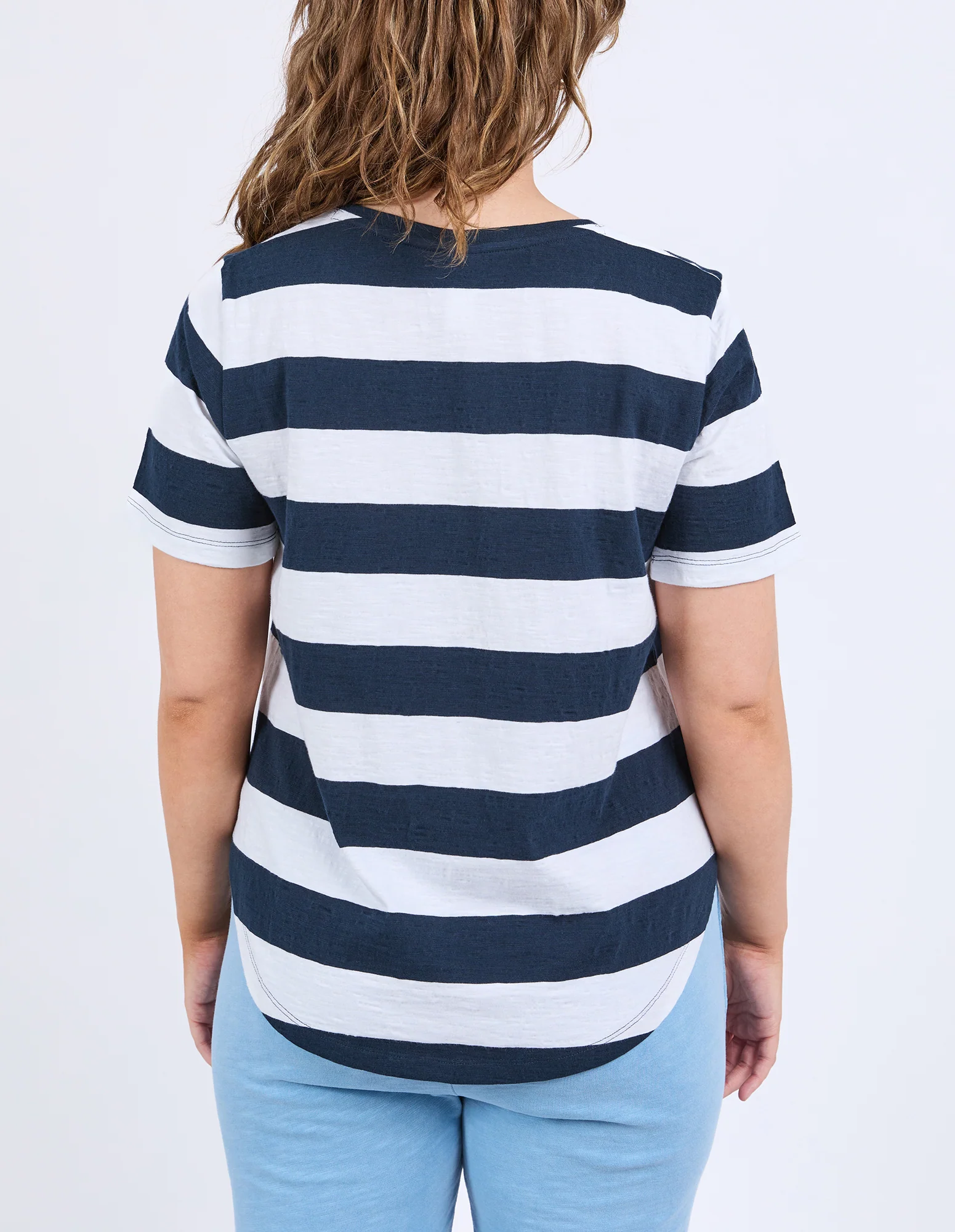 Spritz Short Sleeve Tee Navy & White Stripe - Image 11