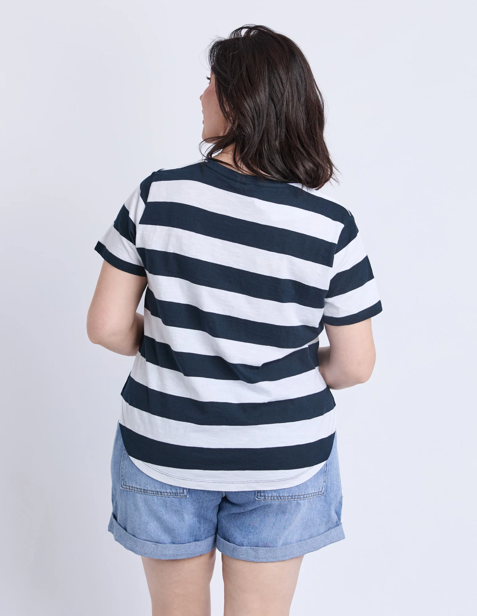 Spritz Short Sleeve Tee Navy & White Stripe - Image 4