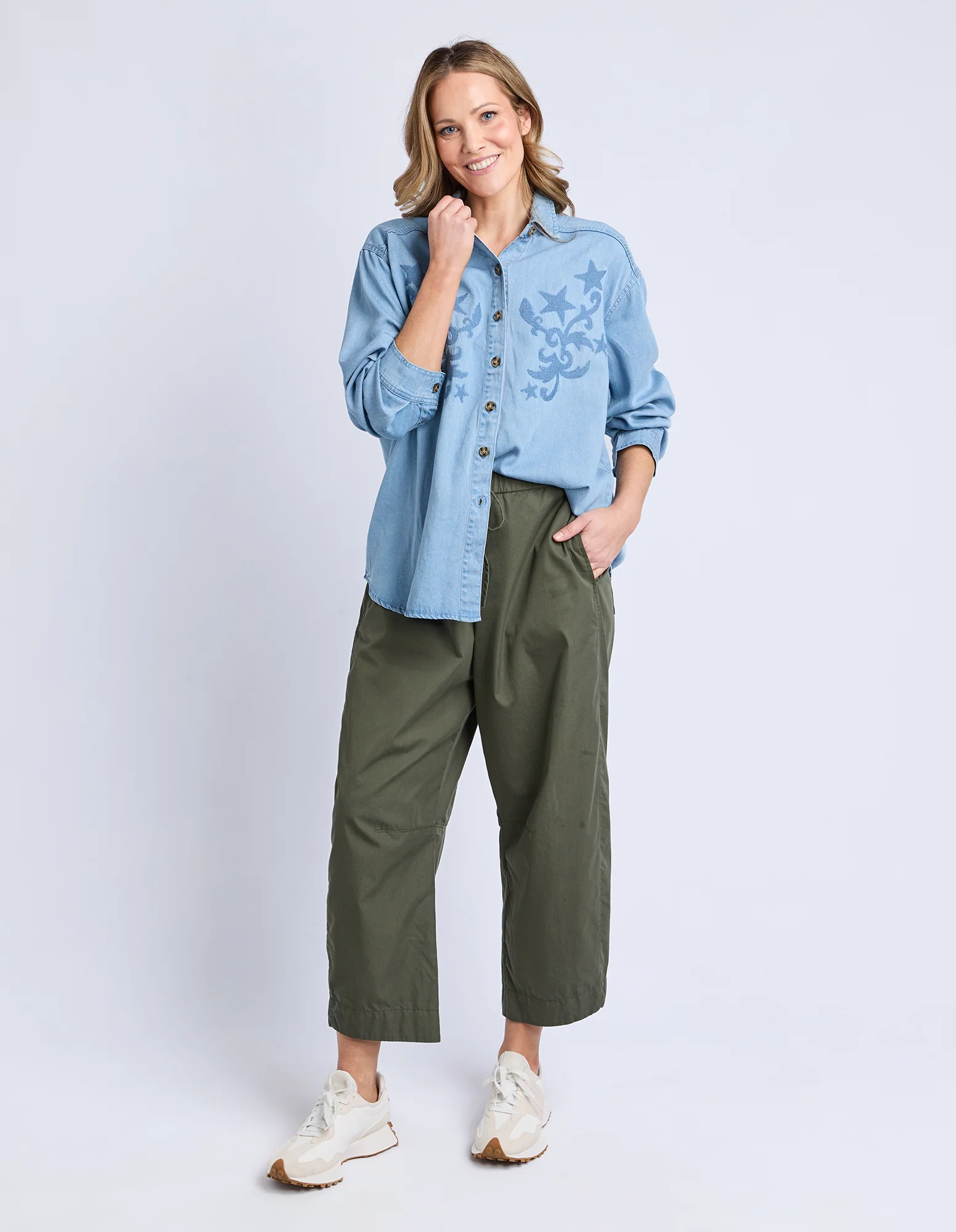 Star Denim Shirt Light Blue Wash - Image 3