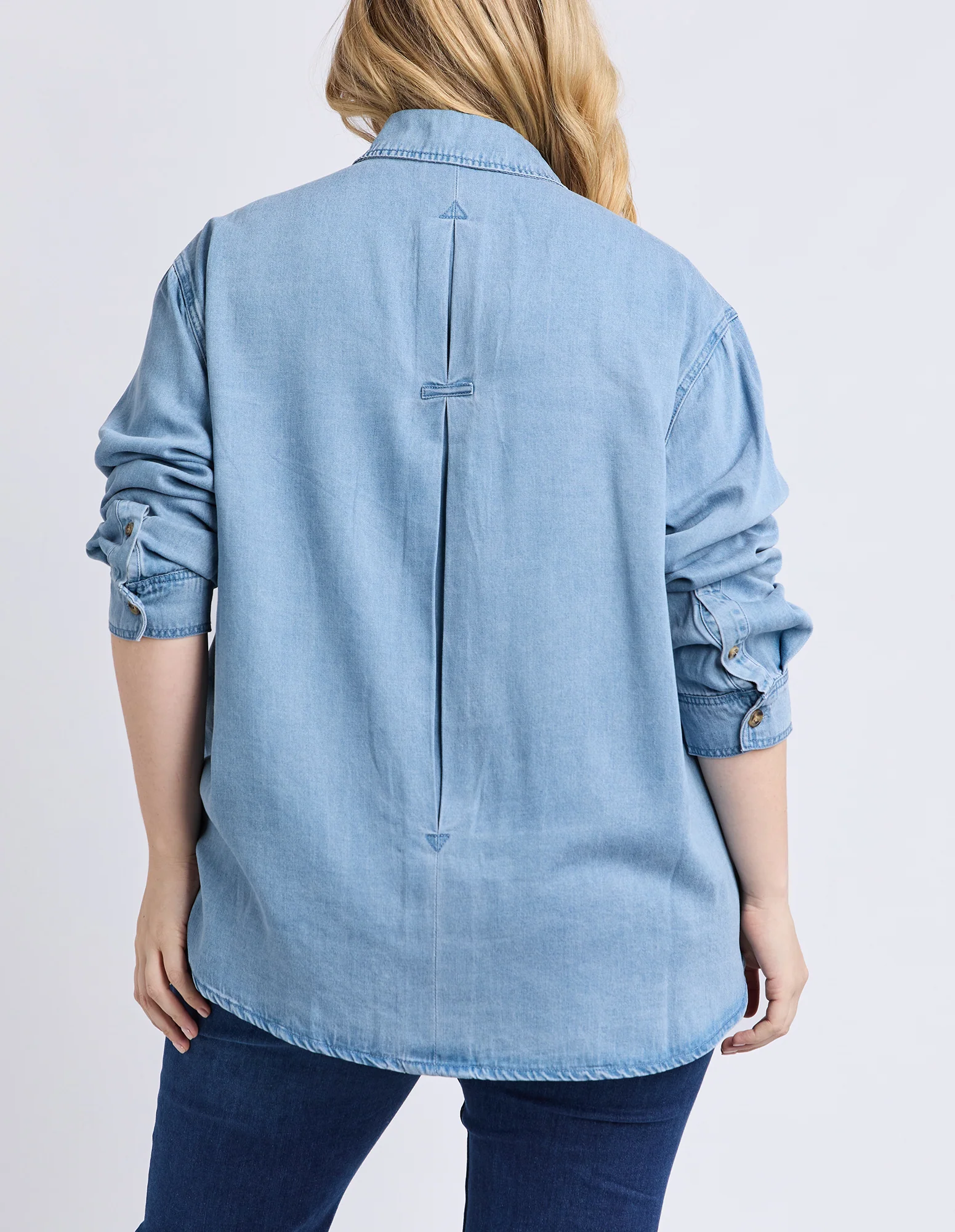 Star Denim Shirt Light Blue Wash - Image 6