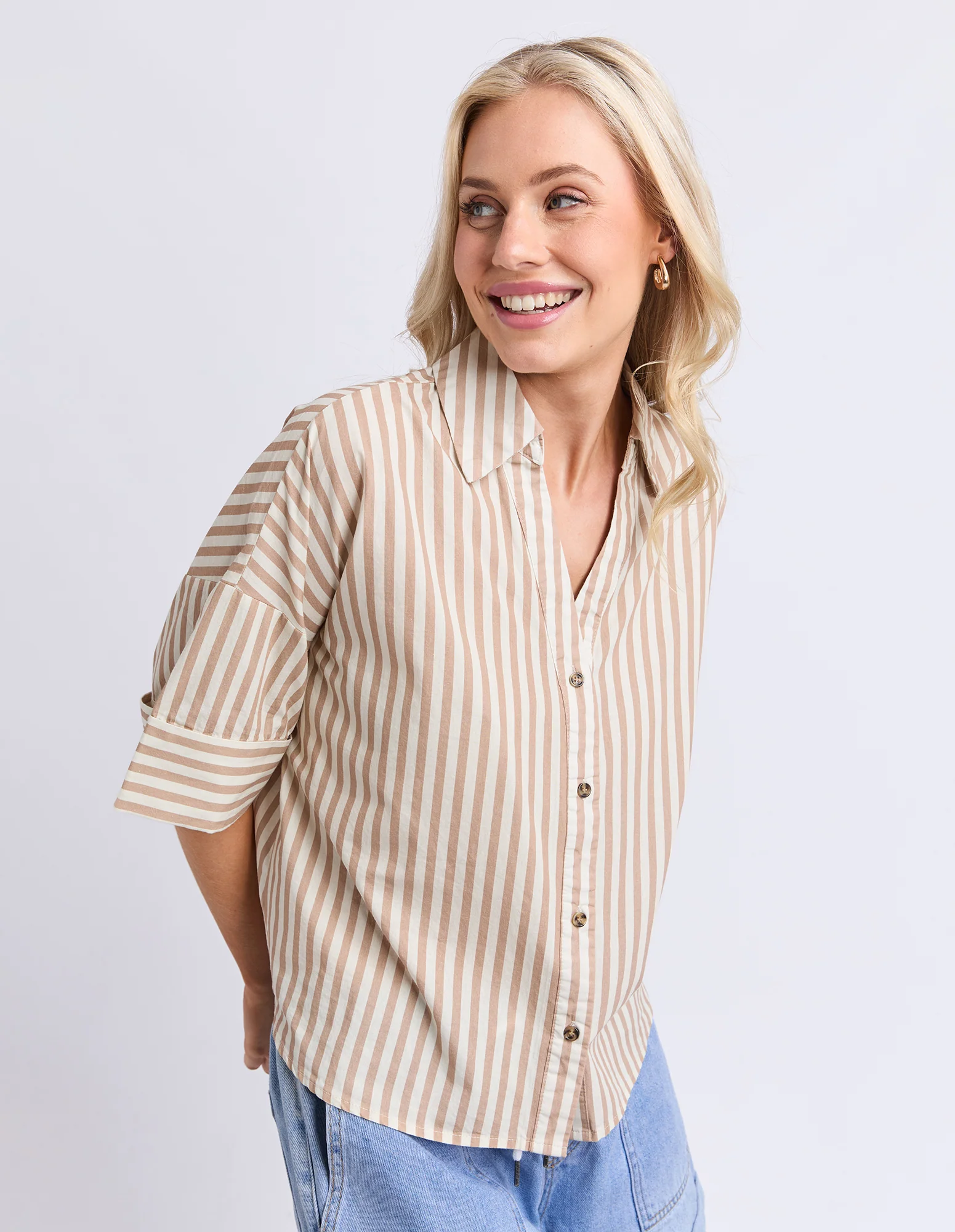 Striped Holiday Shirt Natural - Image 10
