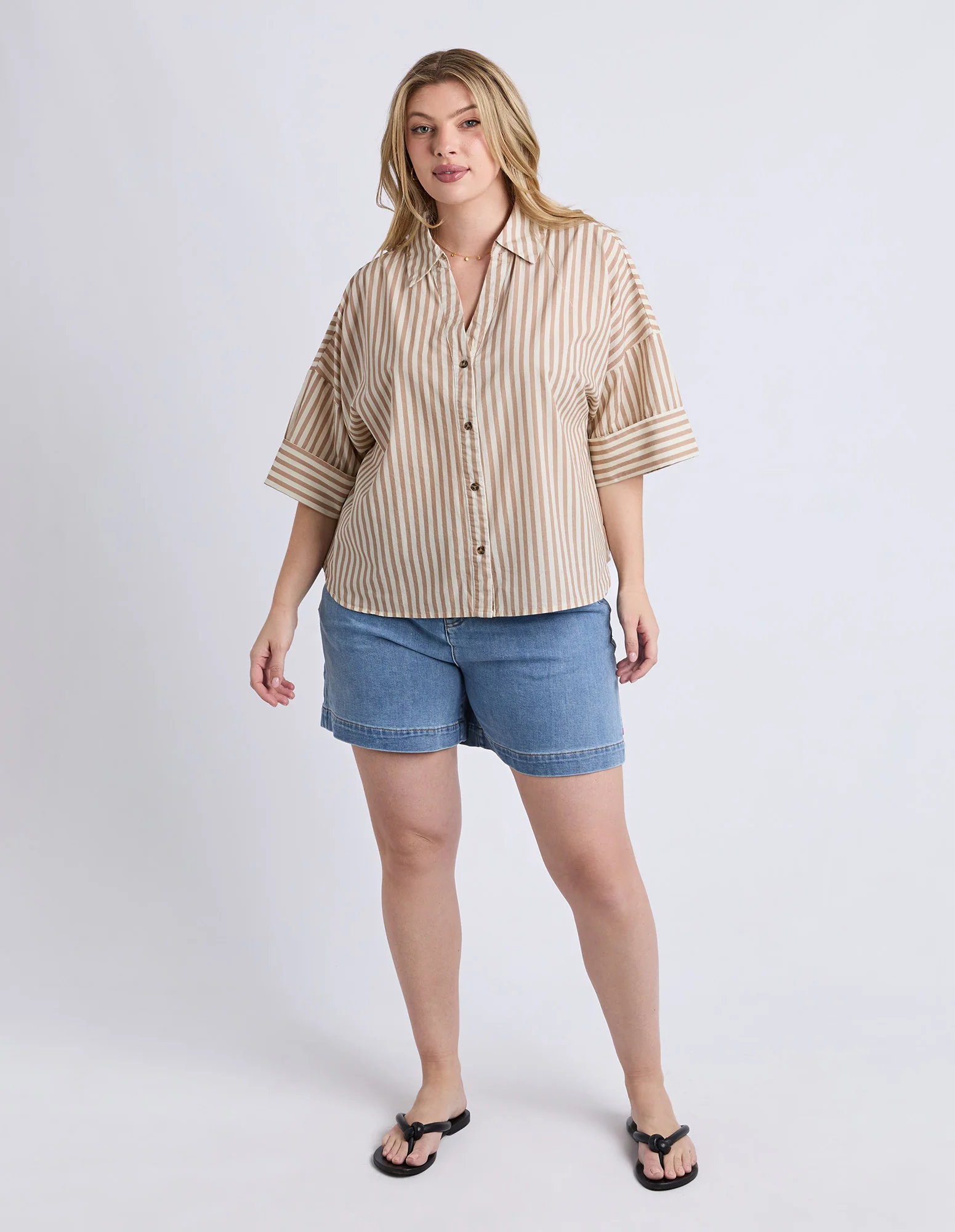 Striped Holiday Shirt Natural - Image 3