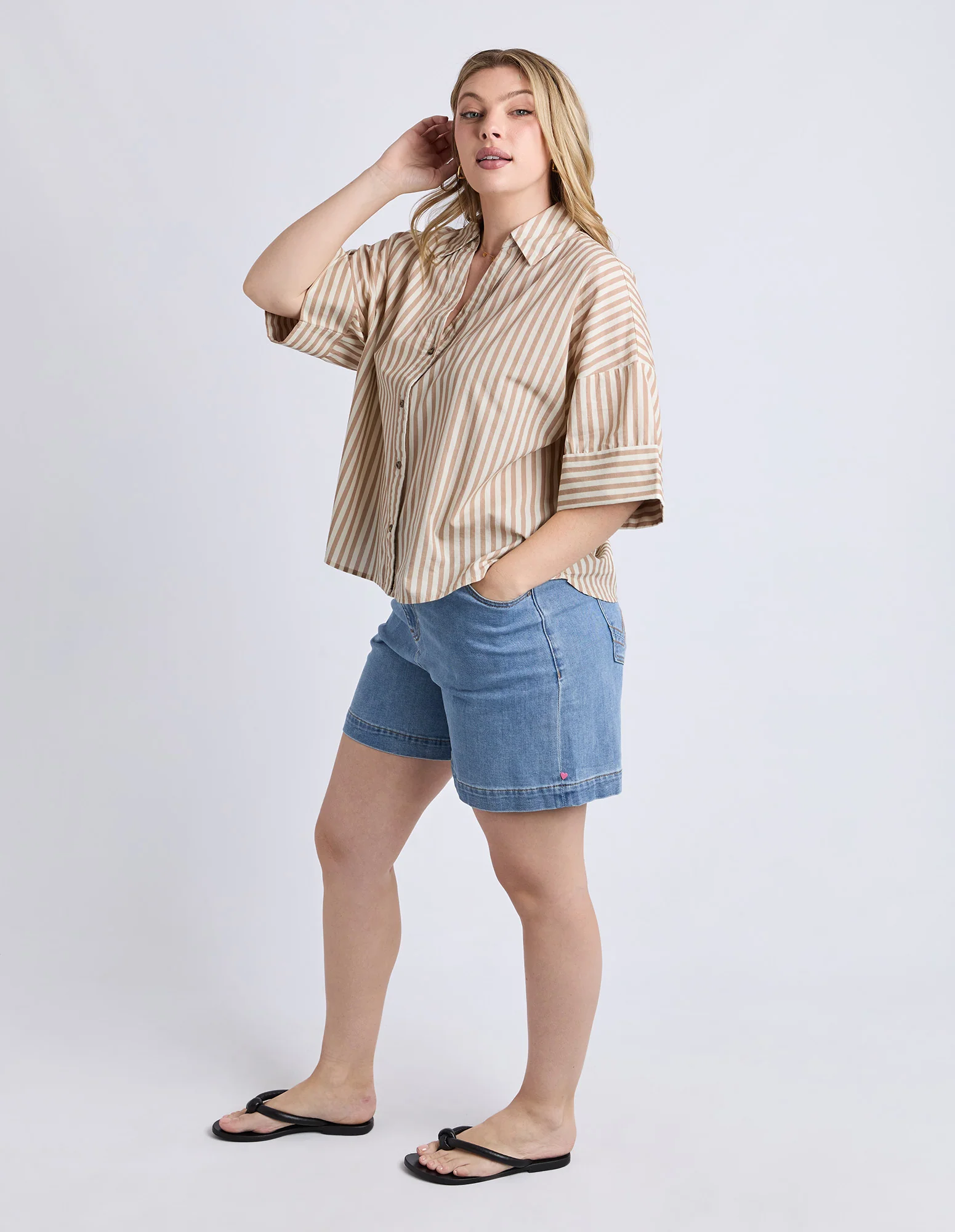Striped Holiday Shirt Natural - Image 7