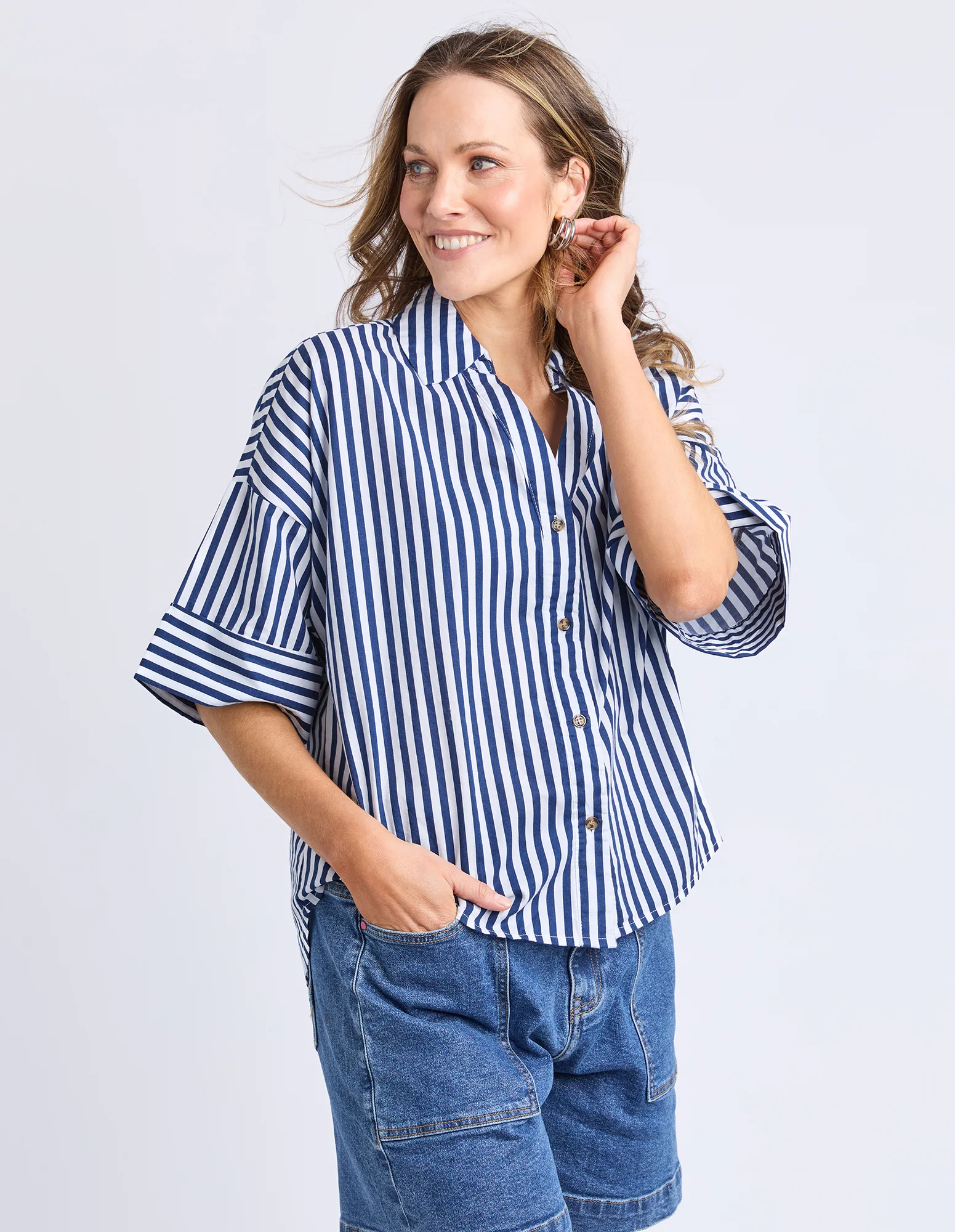 Striped Holiday Shirt Ocean - Image 4