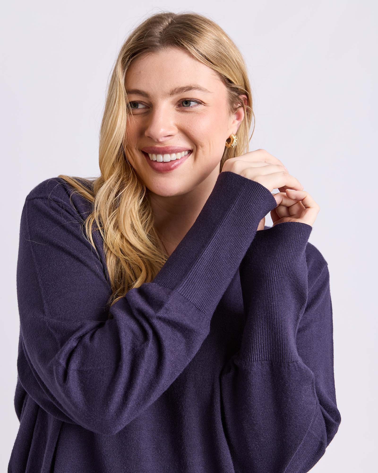 Sunny Long Sleeve Knit Top Classic Navy - Image 10
