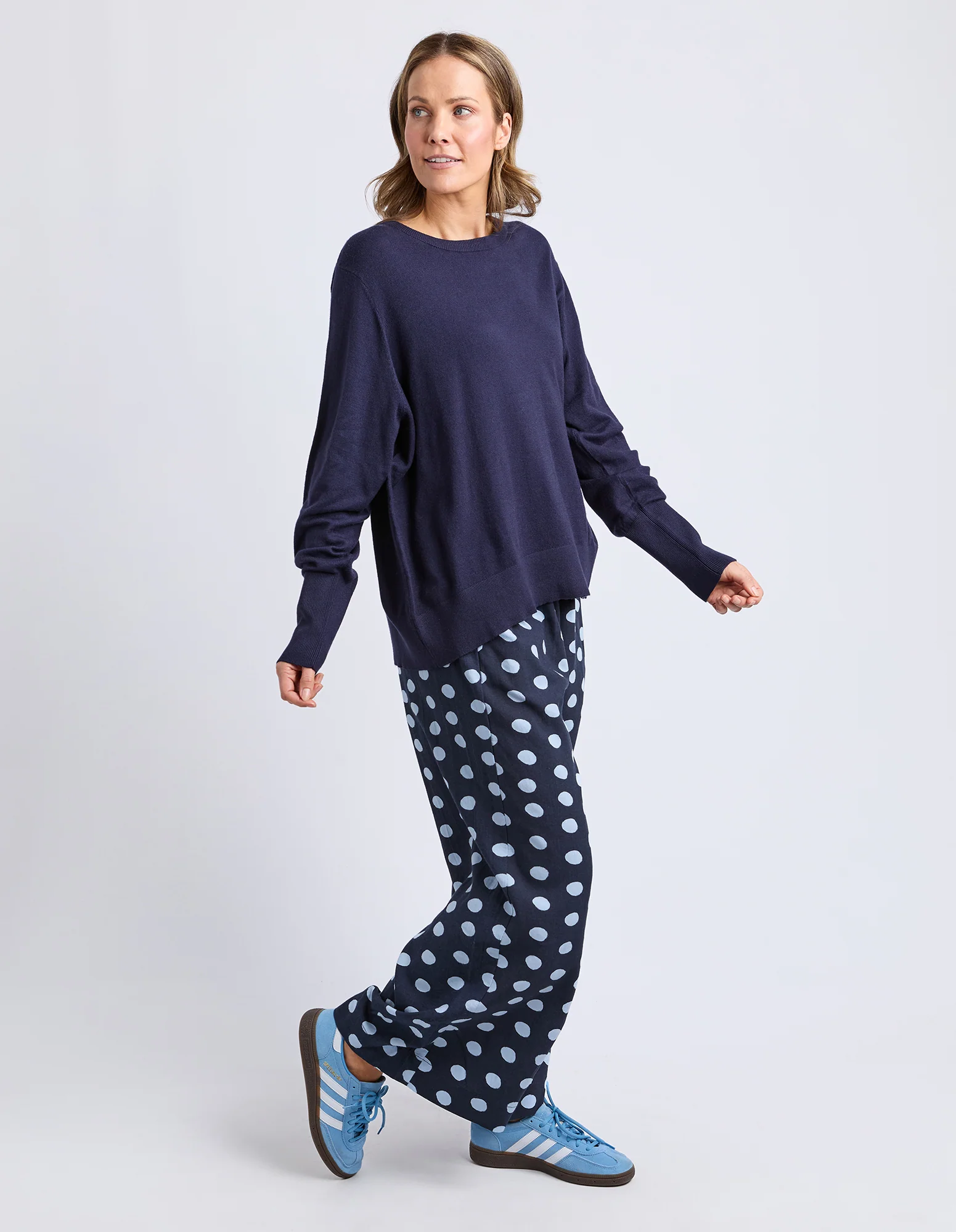 Sunny Long Sleeve Knit Top Classic Navy - Image 11