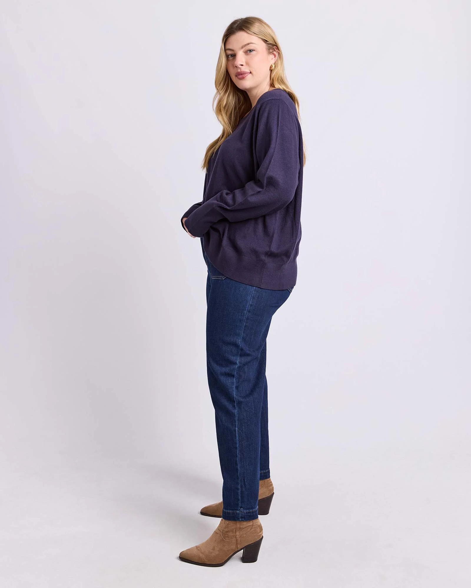 Sunny Long Sleeve Knit Top Classic Navy - Image 12