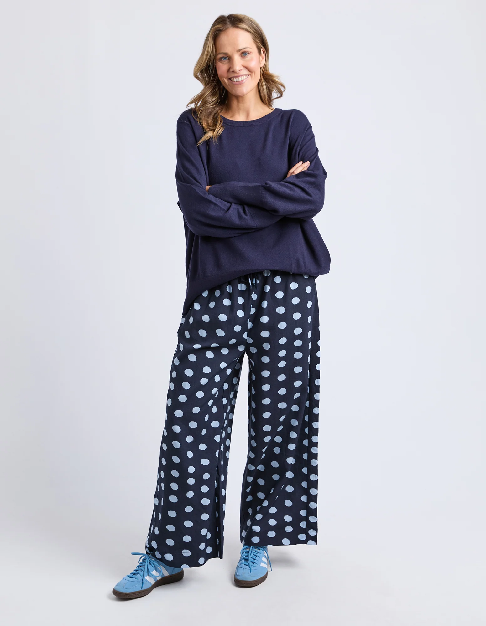 Sunny Long Sleeve Knit Top Classic Navy - Image 3