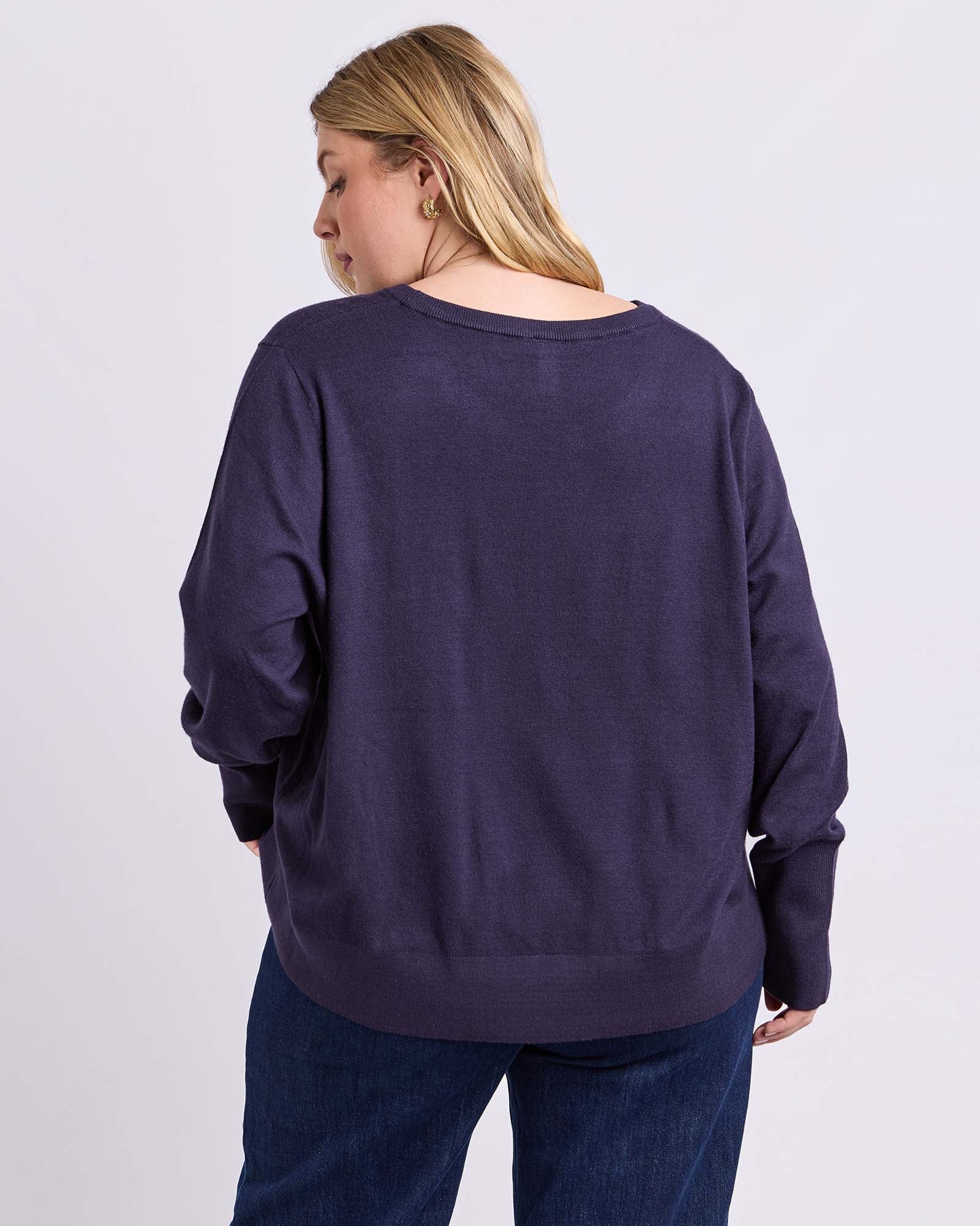Sunny Long Sleeve Knit Top Classic Navy - Image 6