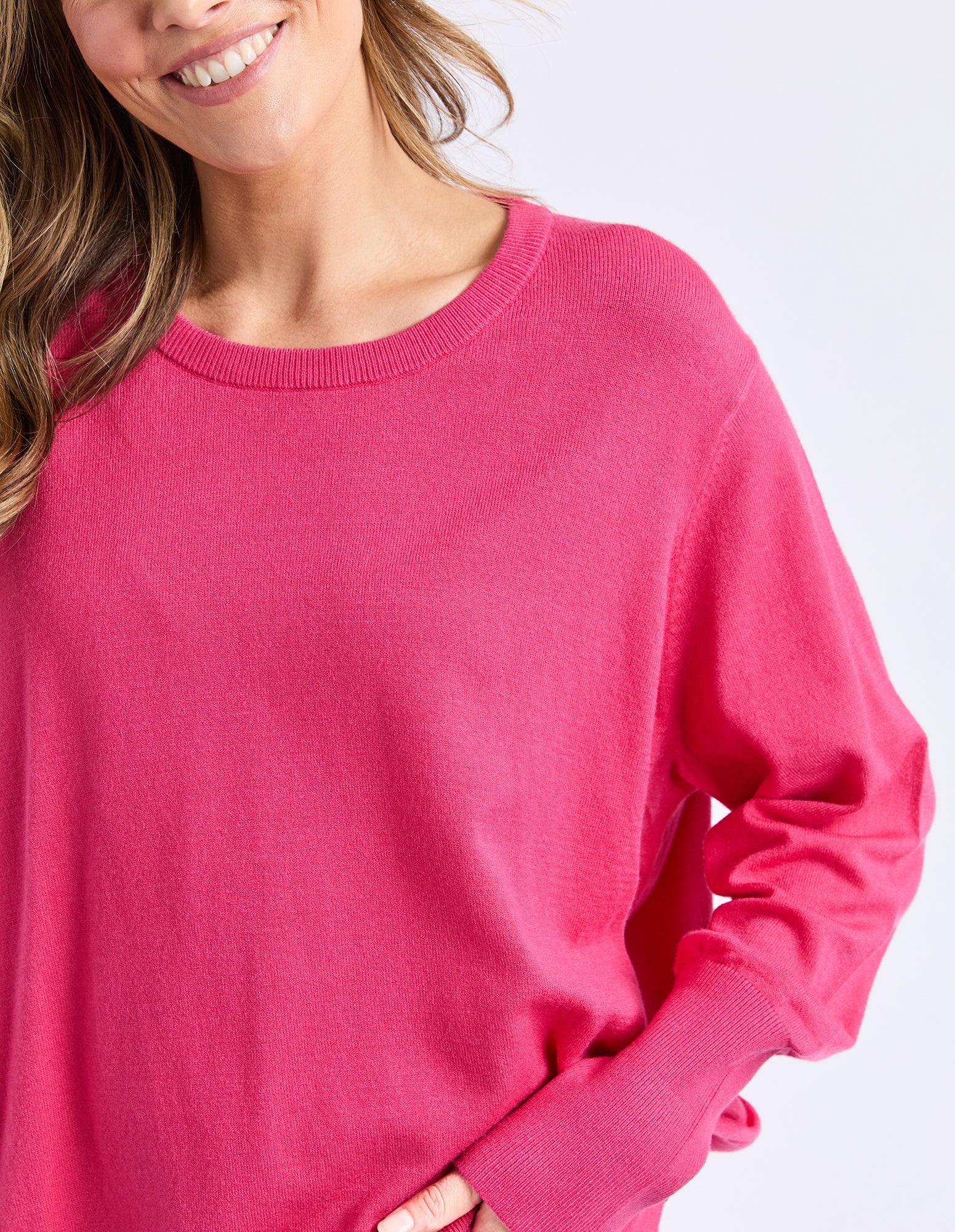 Sunny Long Sleeve Knit Top Hot Pink - Image 10