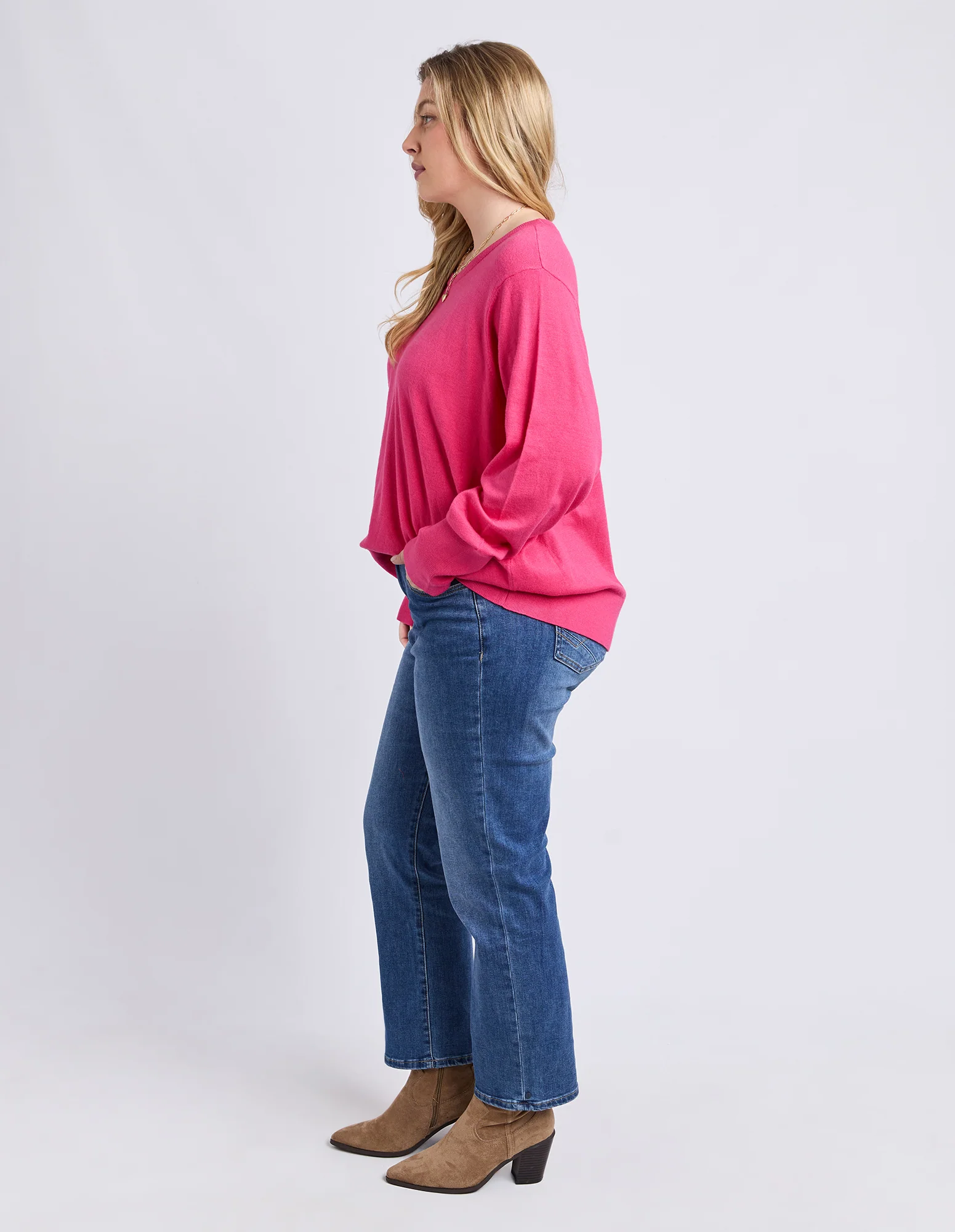 Sunny Long Sleeve Knit Top Hot Pink - Image 13