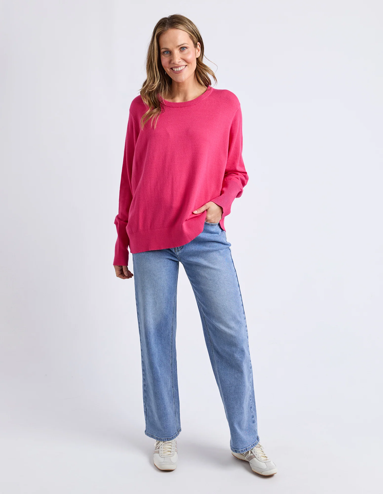 Sunny Long Sleeve Knit Top Hot Pink - Image 4