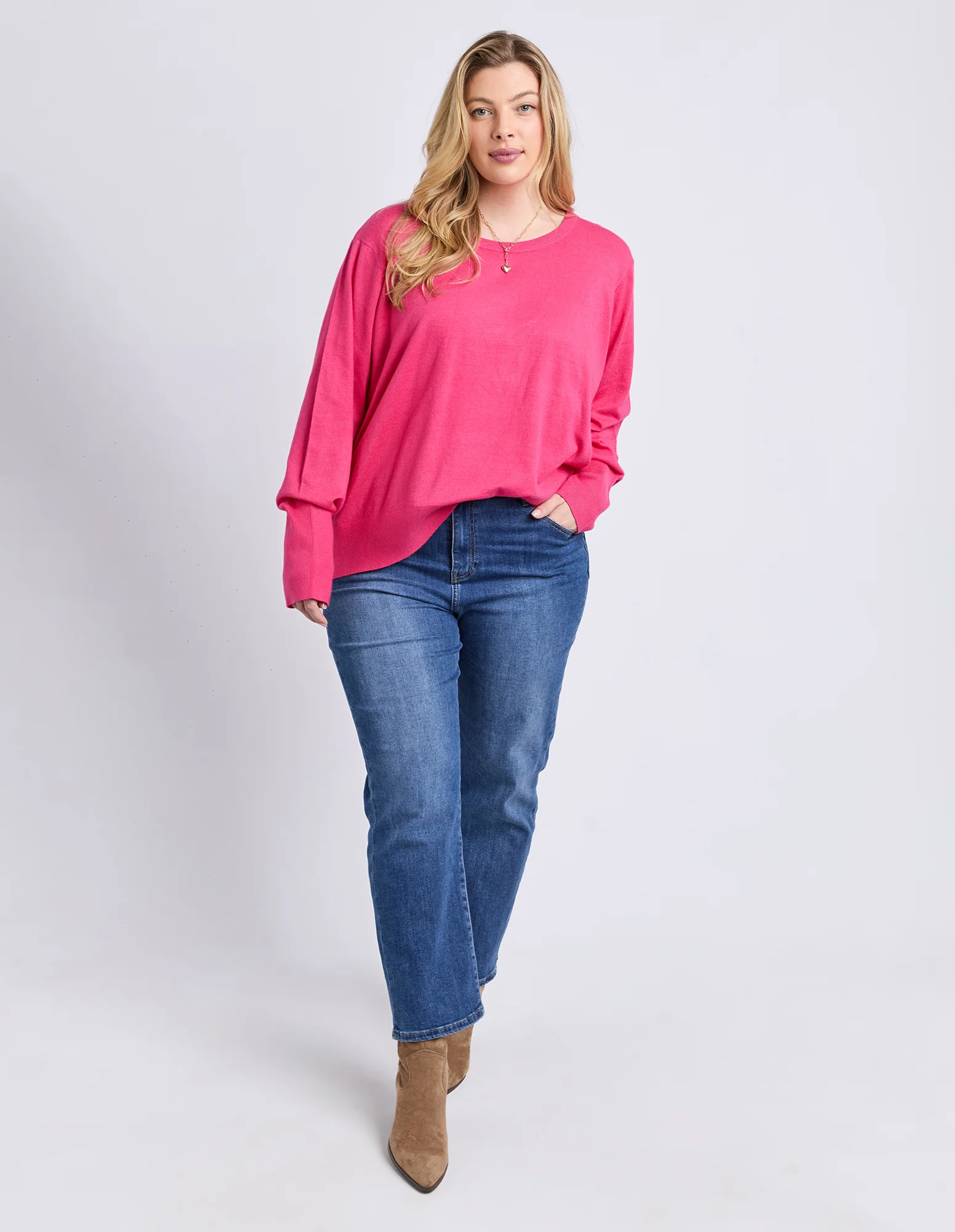 Sunny Long Sleeve Knit Top Hot Pink - Image 5