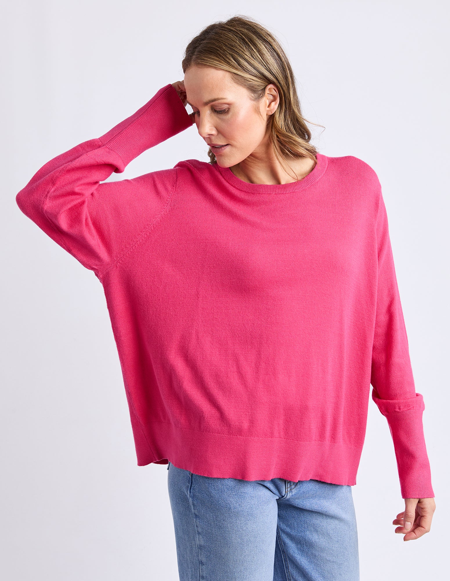 Sunny Long Sleeve Knit Top Hot Pink - Image 8
