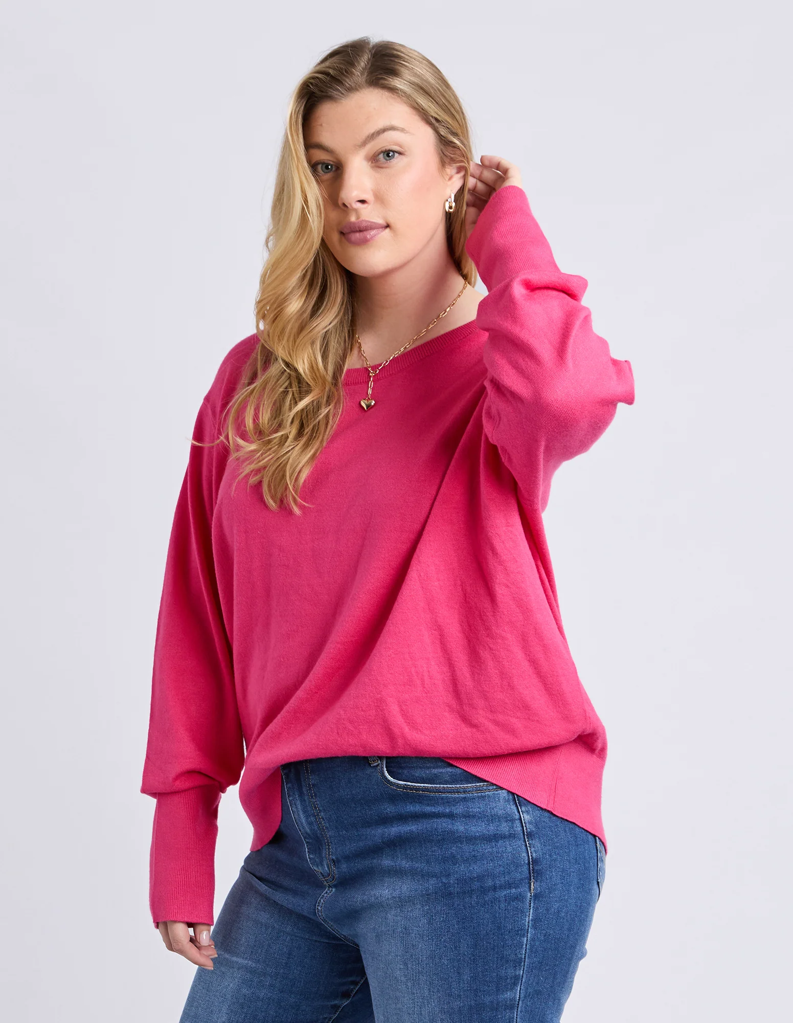 Sunny Long Sleeve Knit Top Hot Pink - Image 9