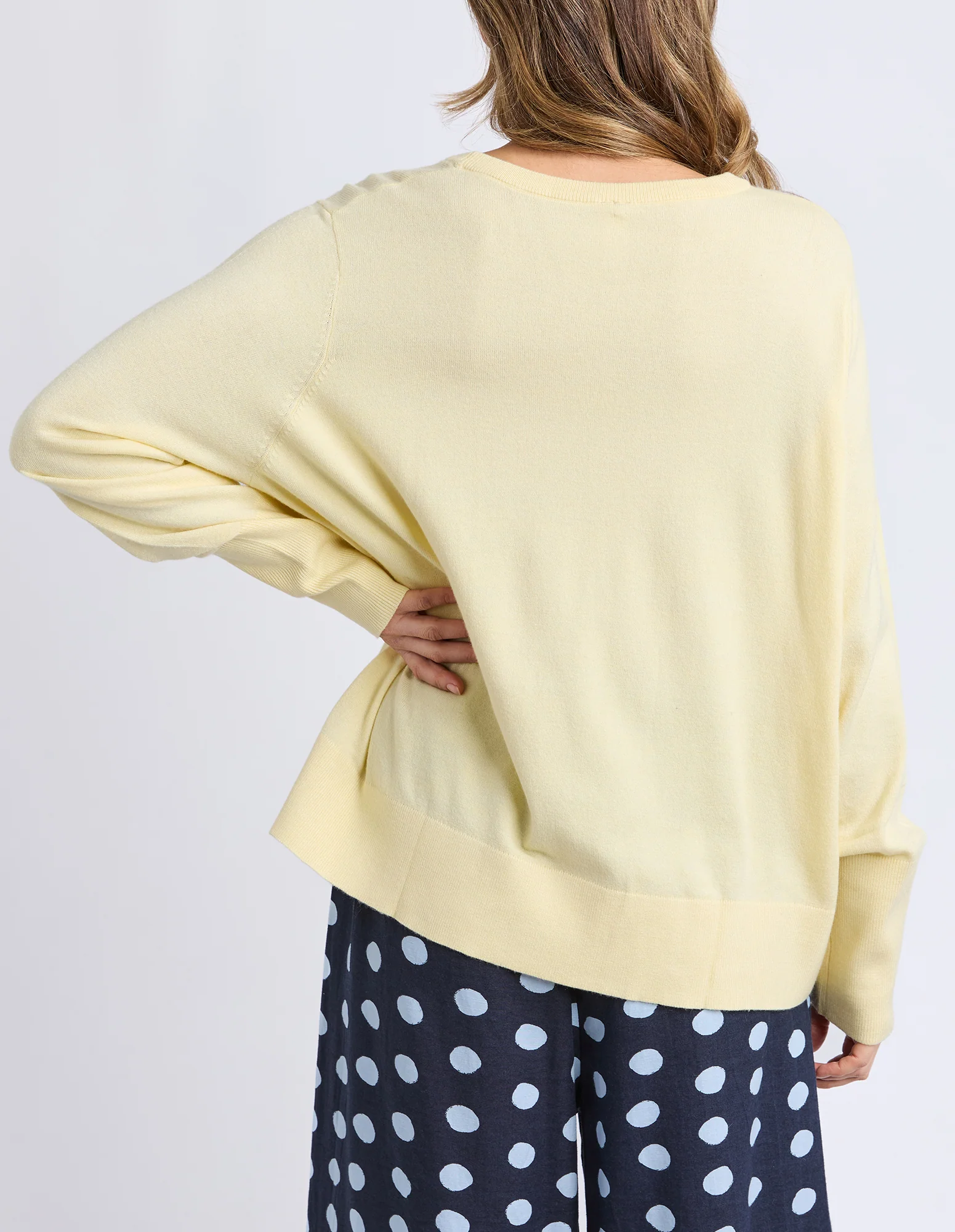 Sunny Long Sleeve Knit Top Pale Banana - Image 3