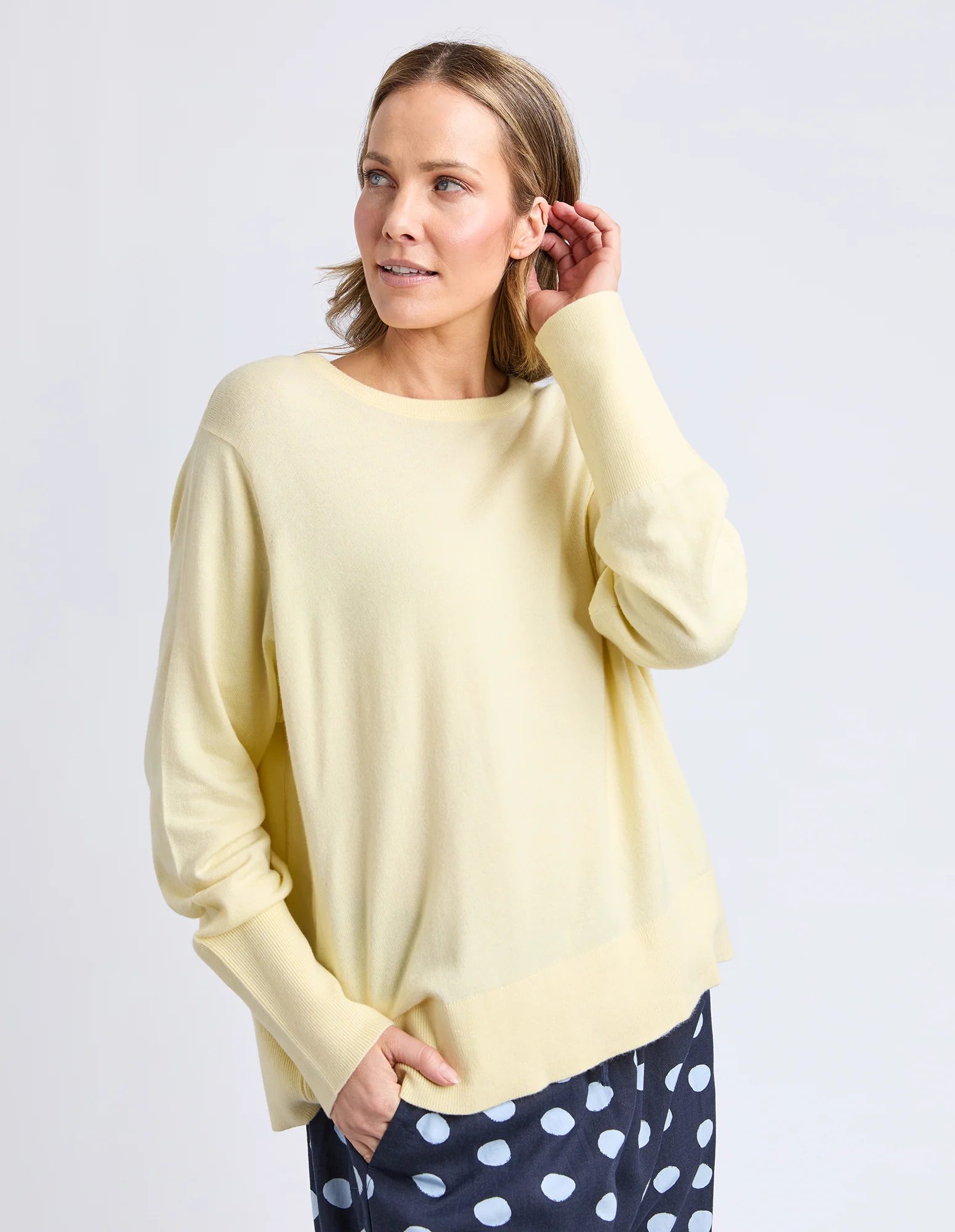 Sunny Long Sleeve Knit Top Pale Banana - Image 4