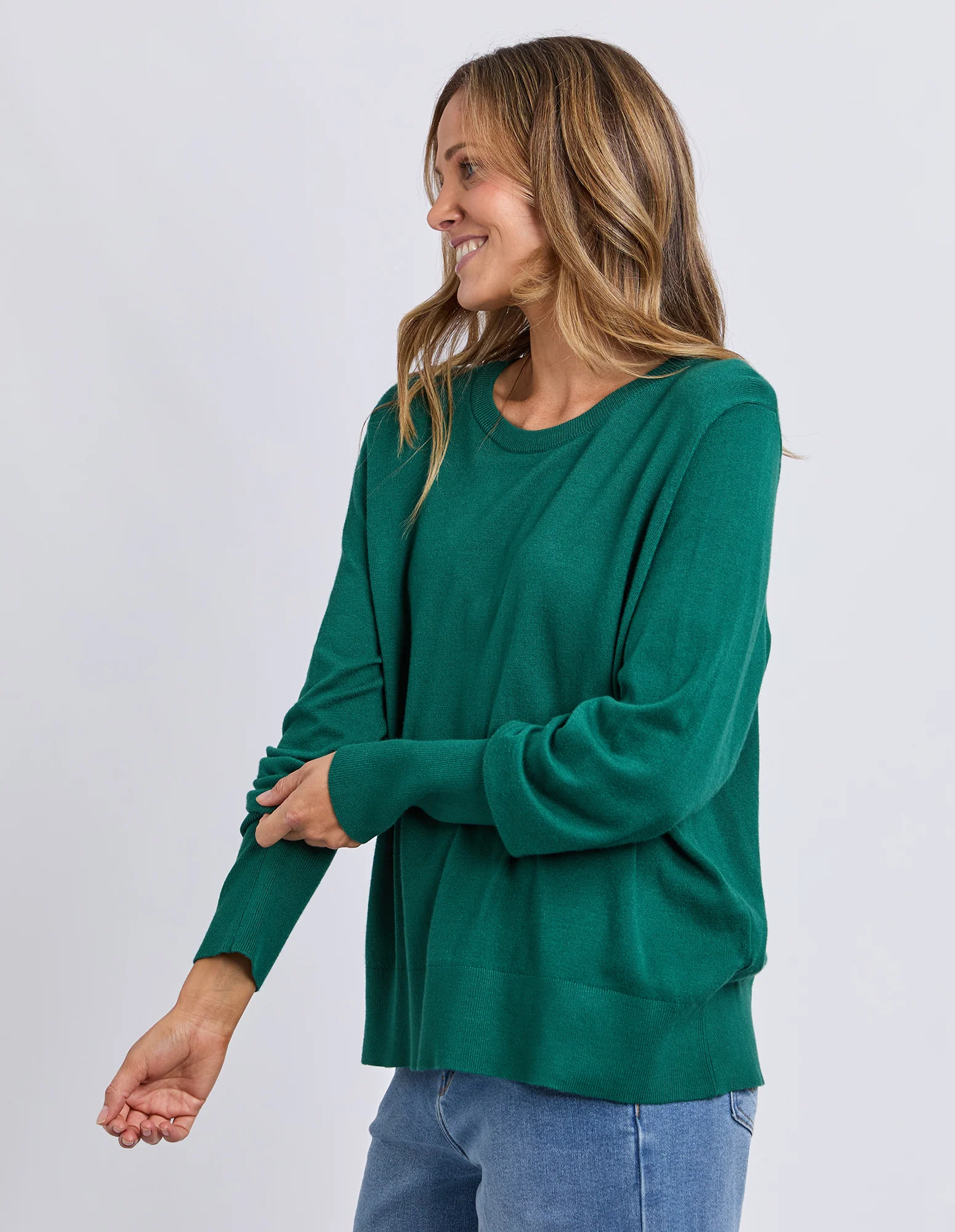 Sunny Long Sleeve Knit Top Turquoise - Image 4