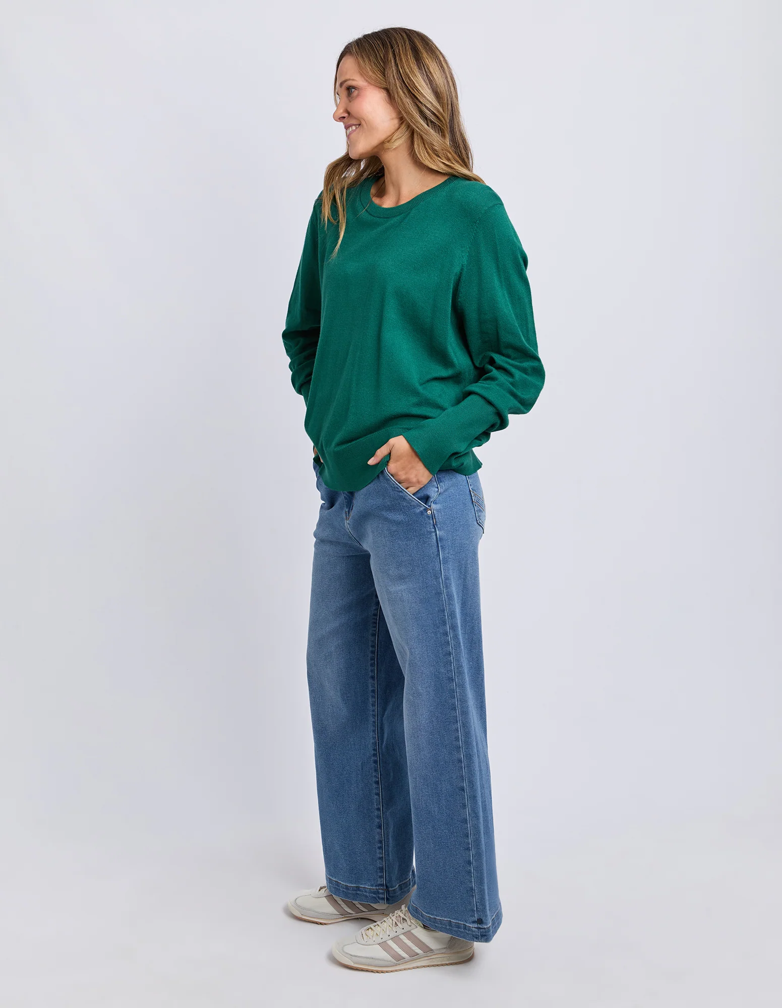 Sunny Long Sleeve Knit Top Turquoise - Image 6