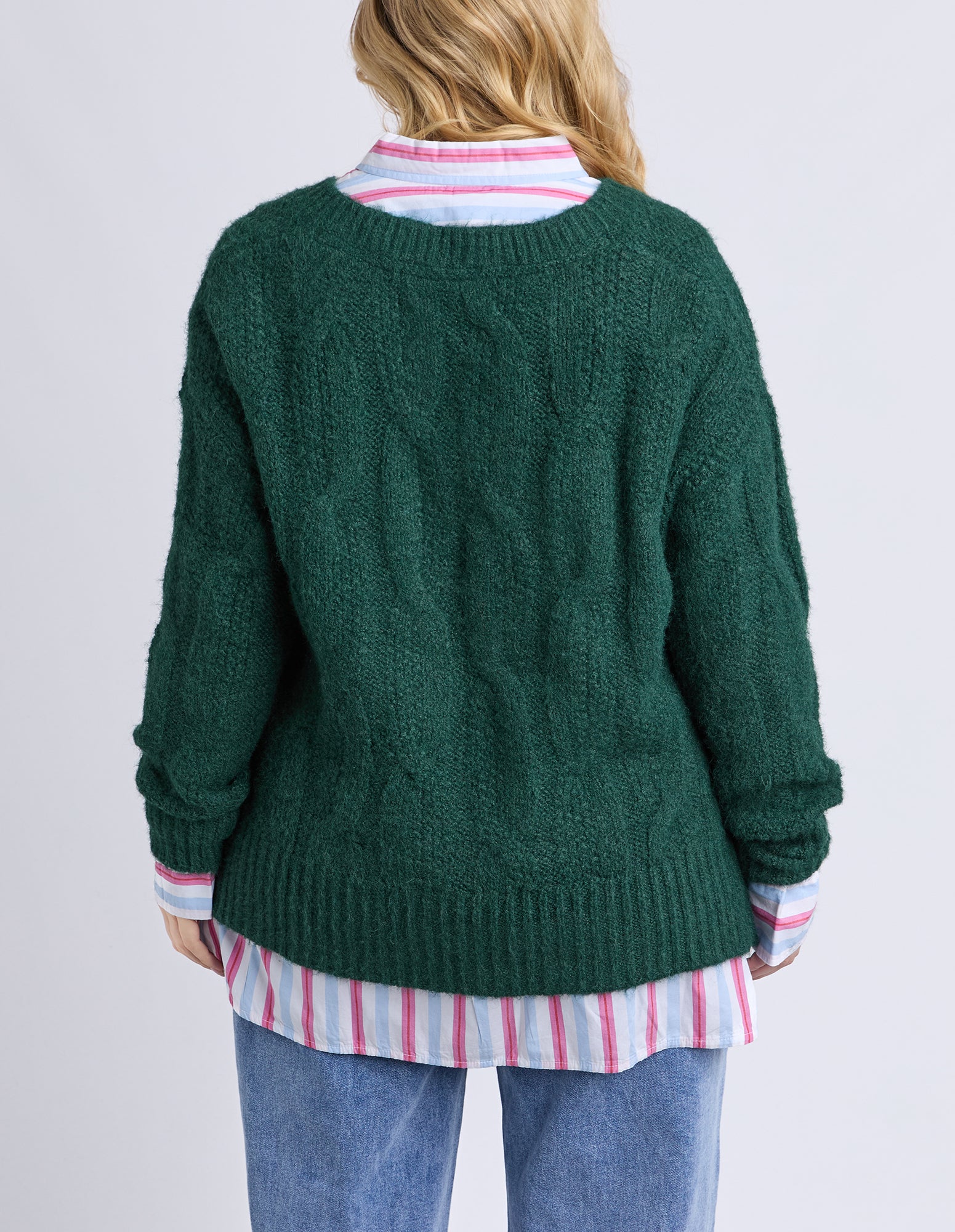 Tallulah Cable Knit Dark Green - Image 3