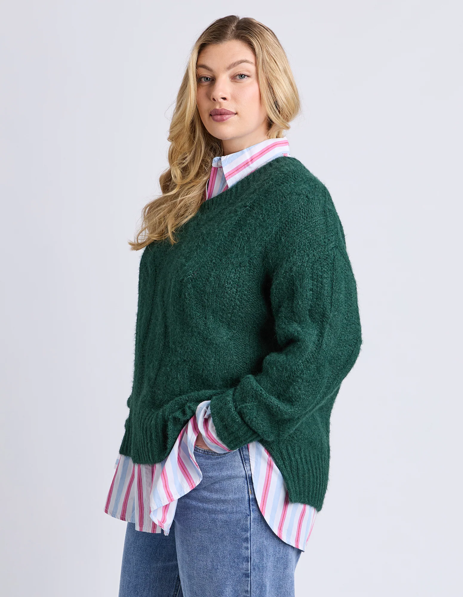 Tallulah Cable Knit Dark Green - Image 4