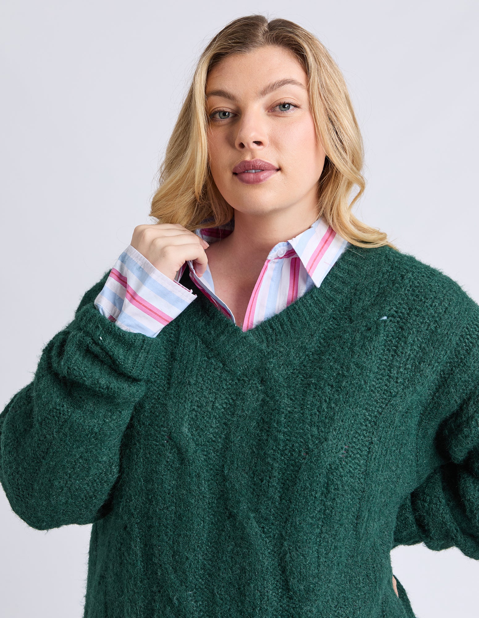 Tallulah Cable Knit Dark Green - Image 5