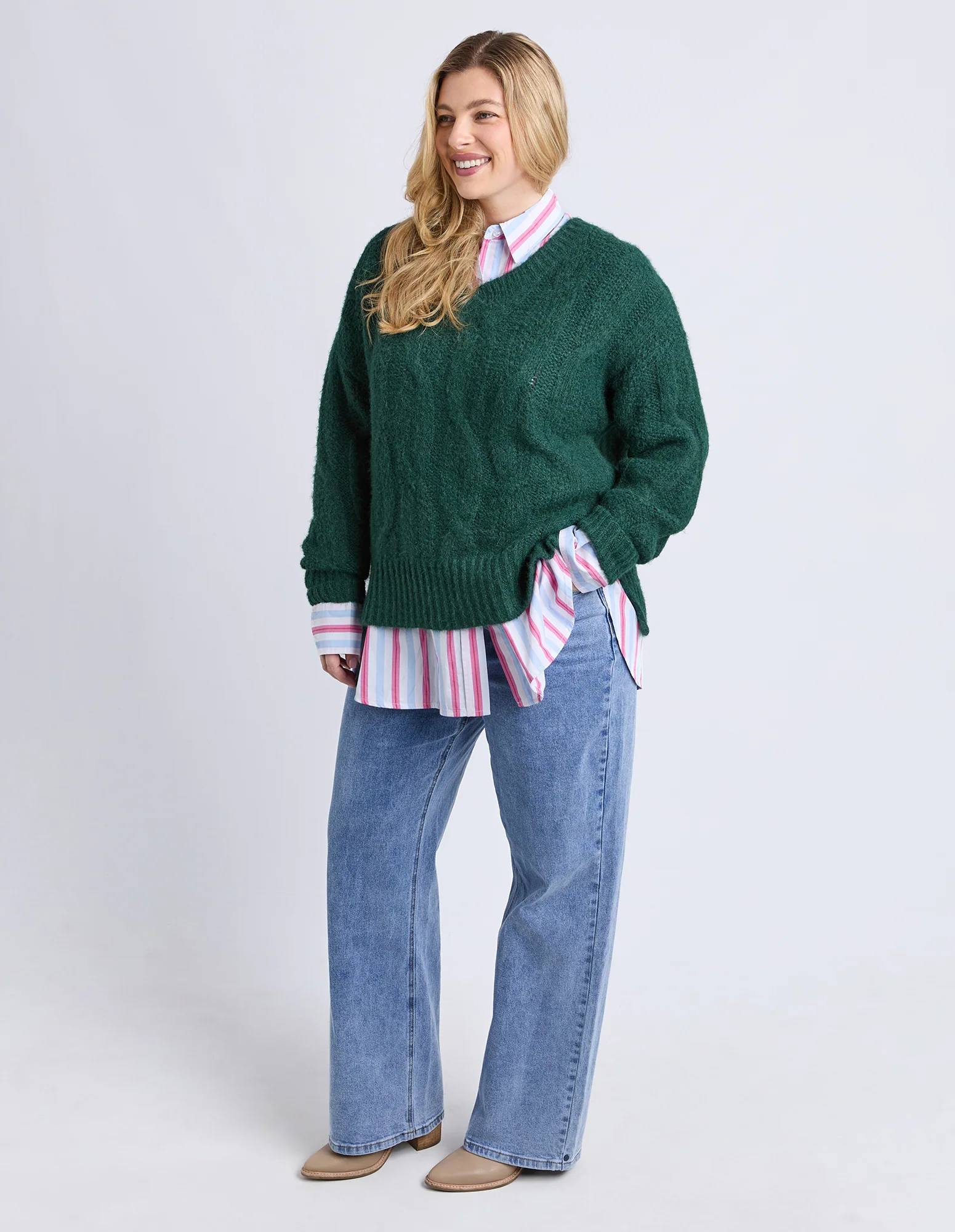 Tallulah Cable Knit Dark Green - Image 6